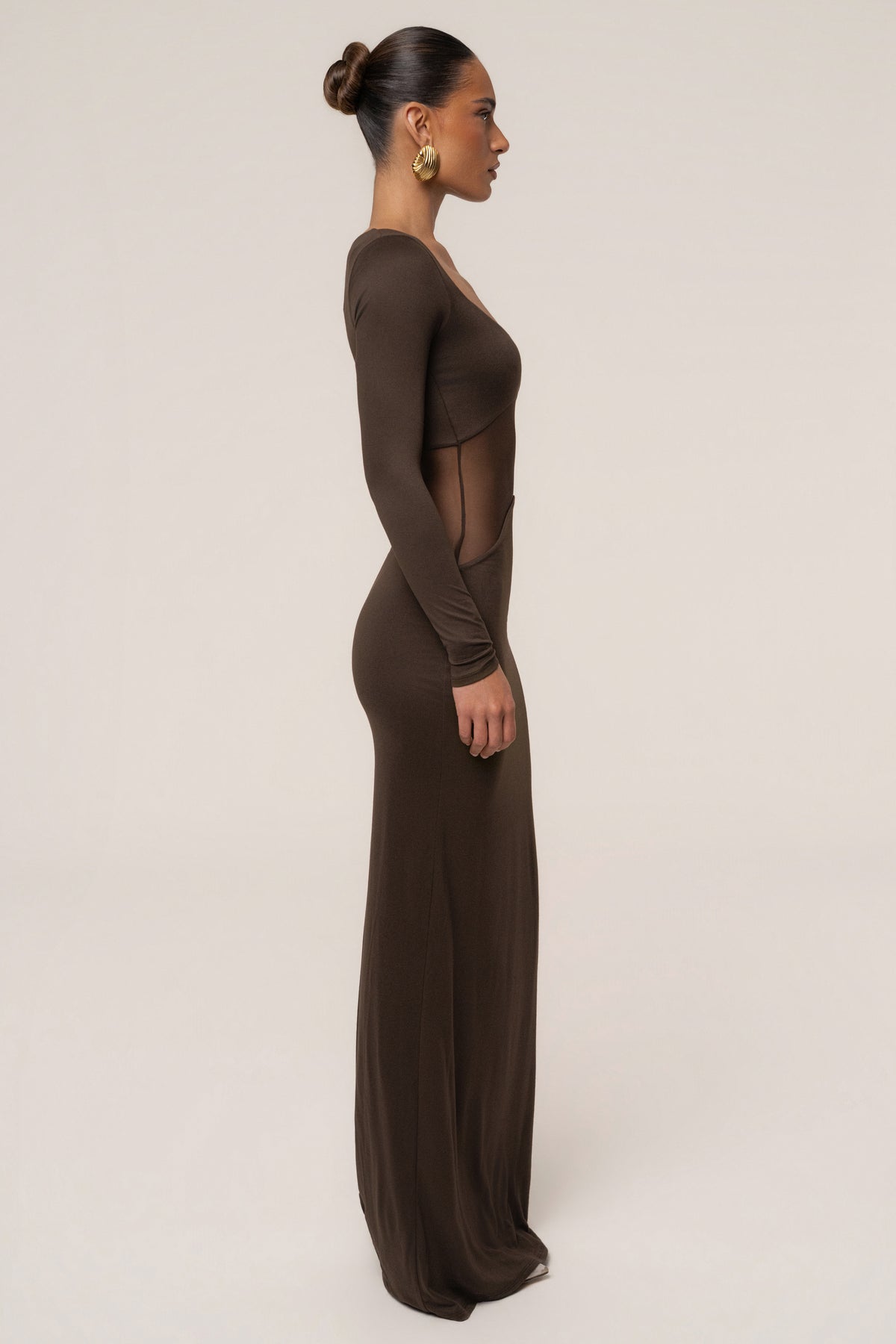 Chocolate Glitz Hour Maxi Dress - JLUXLABEL