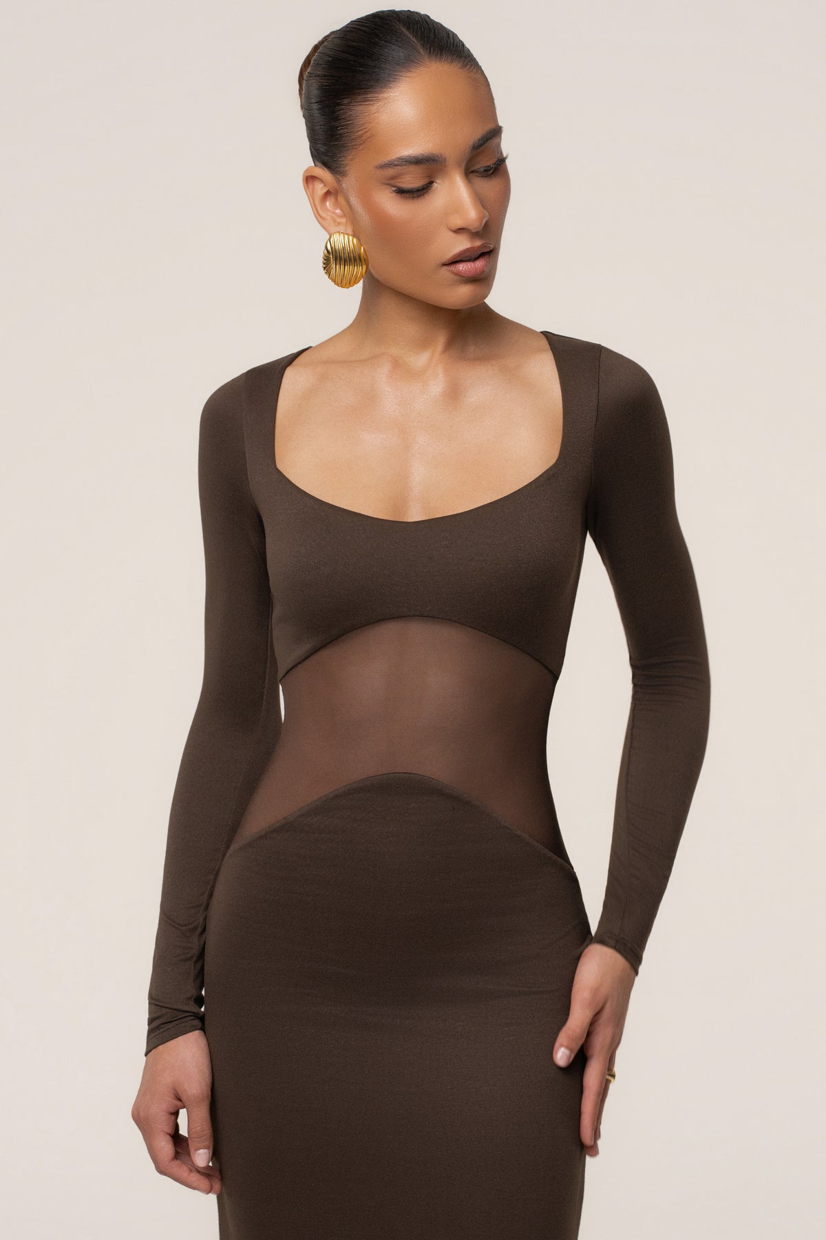 Chocolate Glitz Hour Maxi Dress - JLUXLABEL