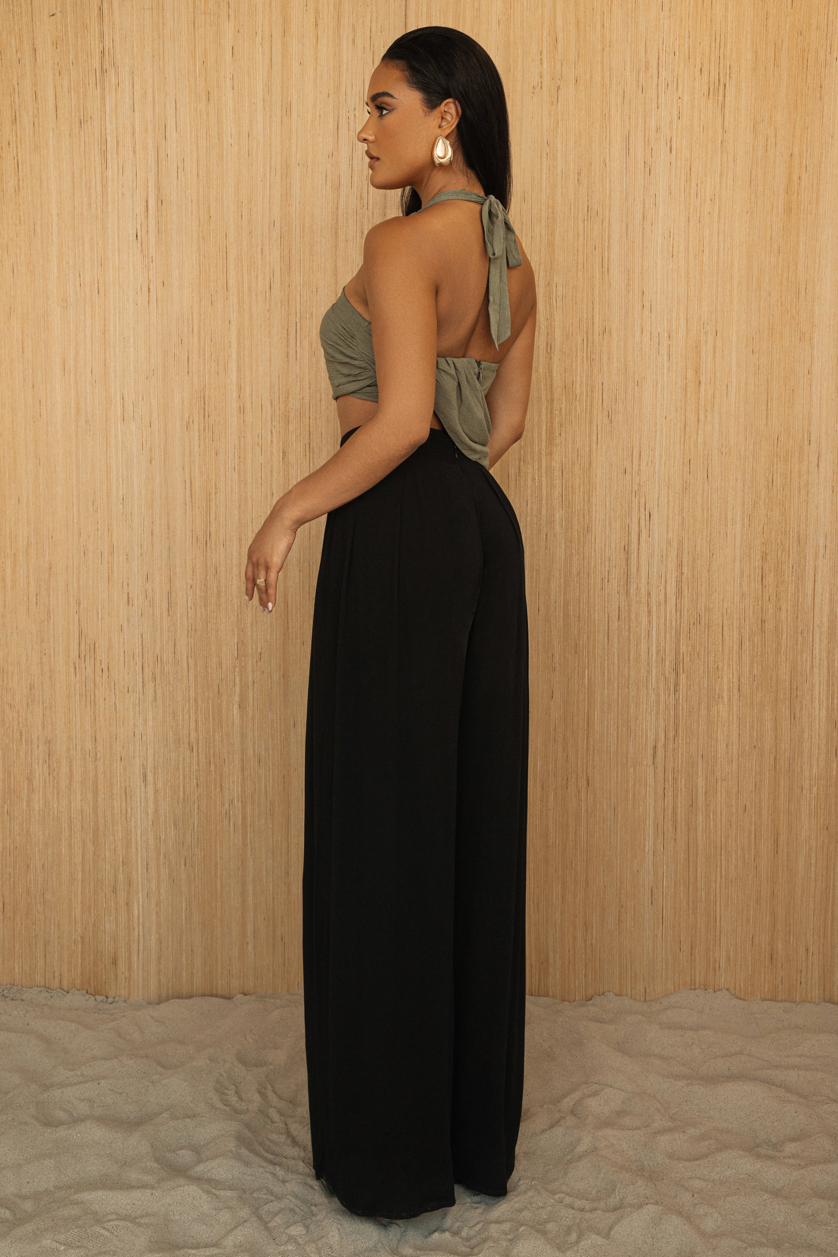 Black After Sunset Pleated Pants - JLUXLABEL