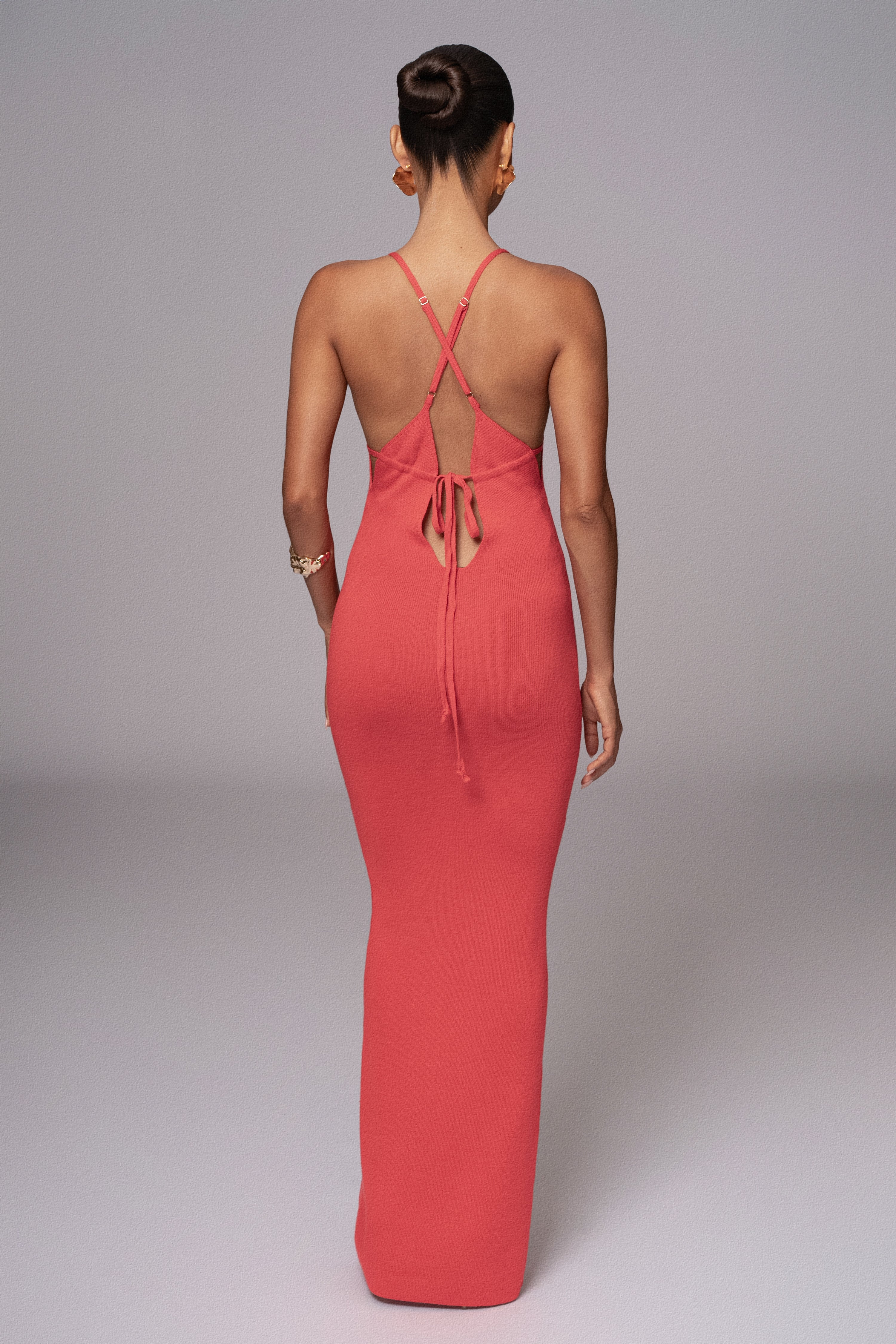 Berry Sun Rays Knit Maxi Dress - JLUXLABEL