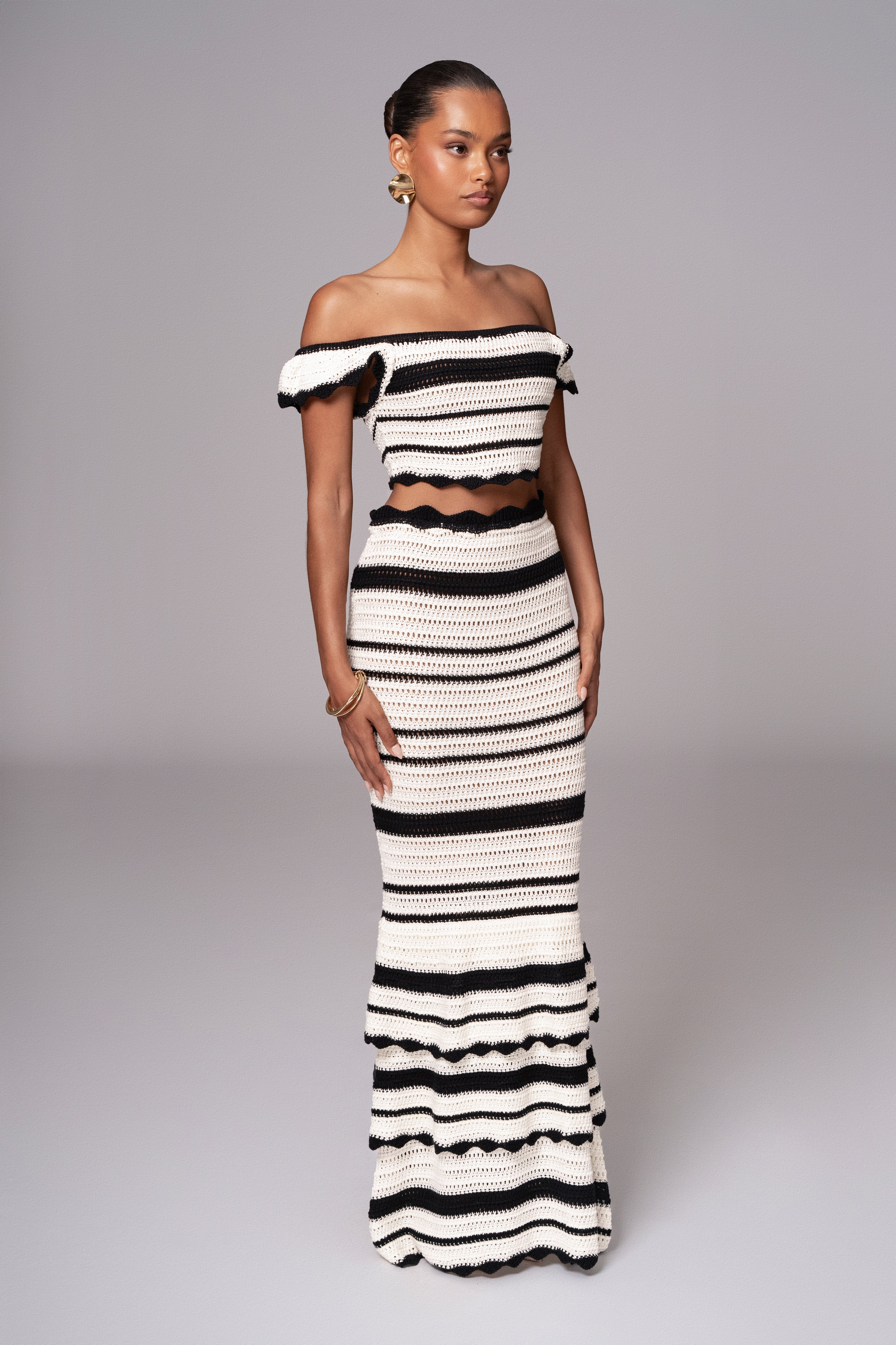 Black Corazon Ruffle Skirt Set - JLUXLABEL