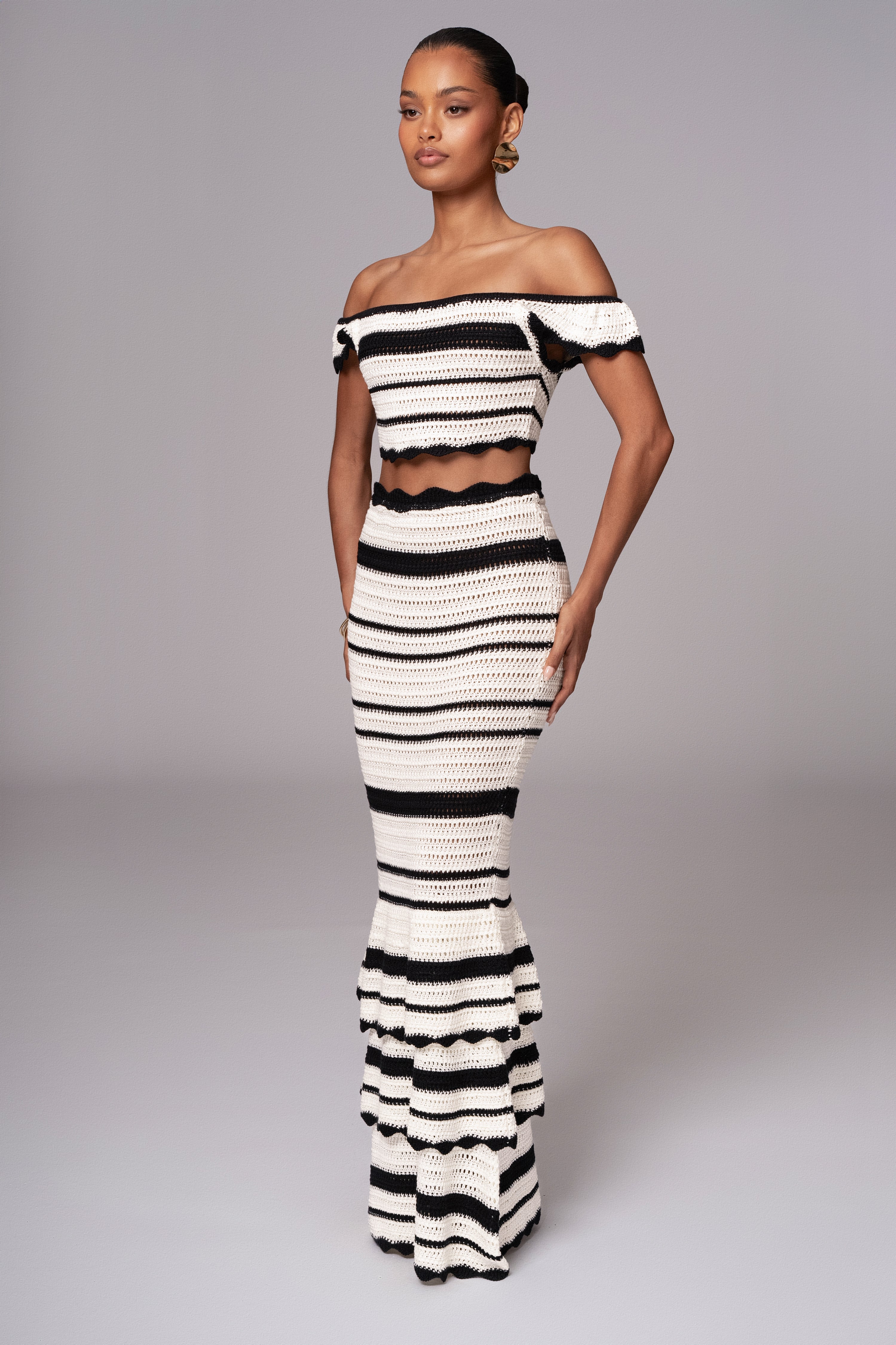 Black Corazon Ruffle Skirt Set - JLUXLABEL