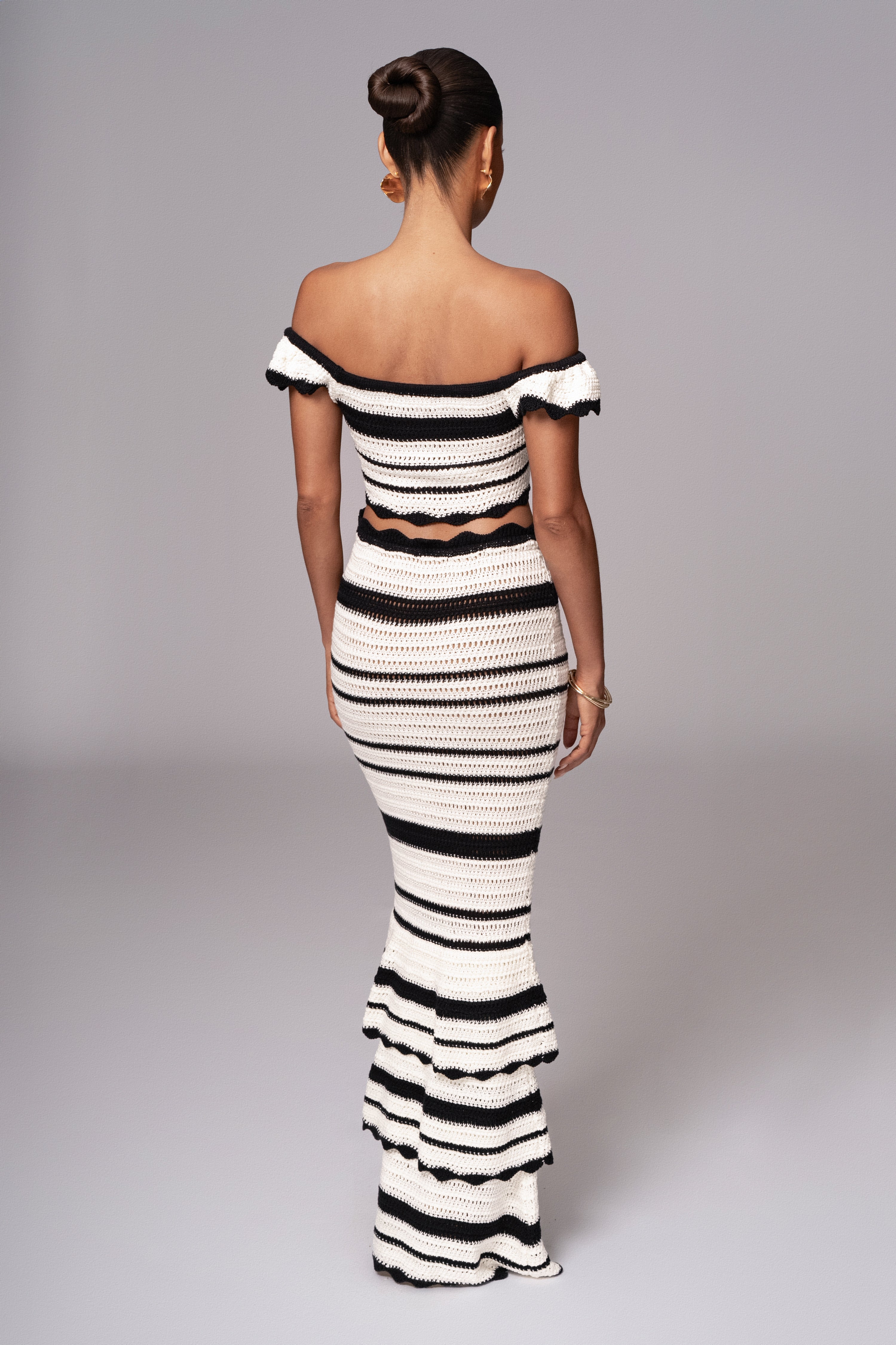 Black Corazon Ruffle Skirt Set - JLUXLABEL