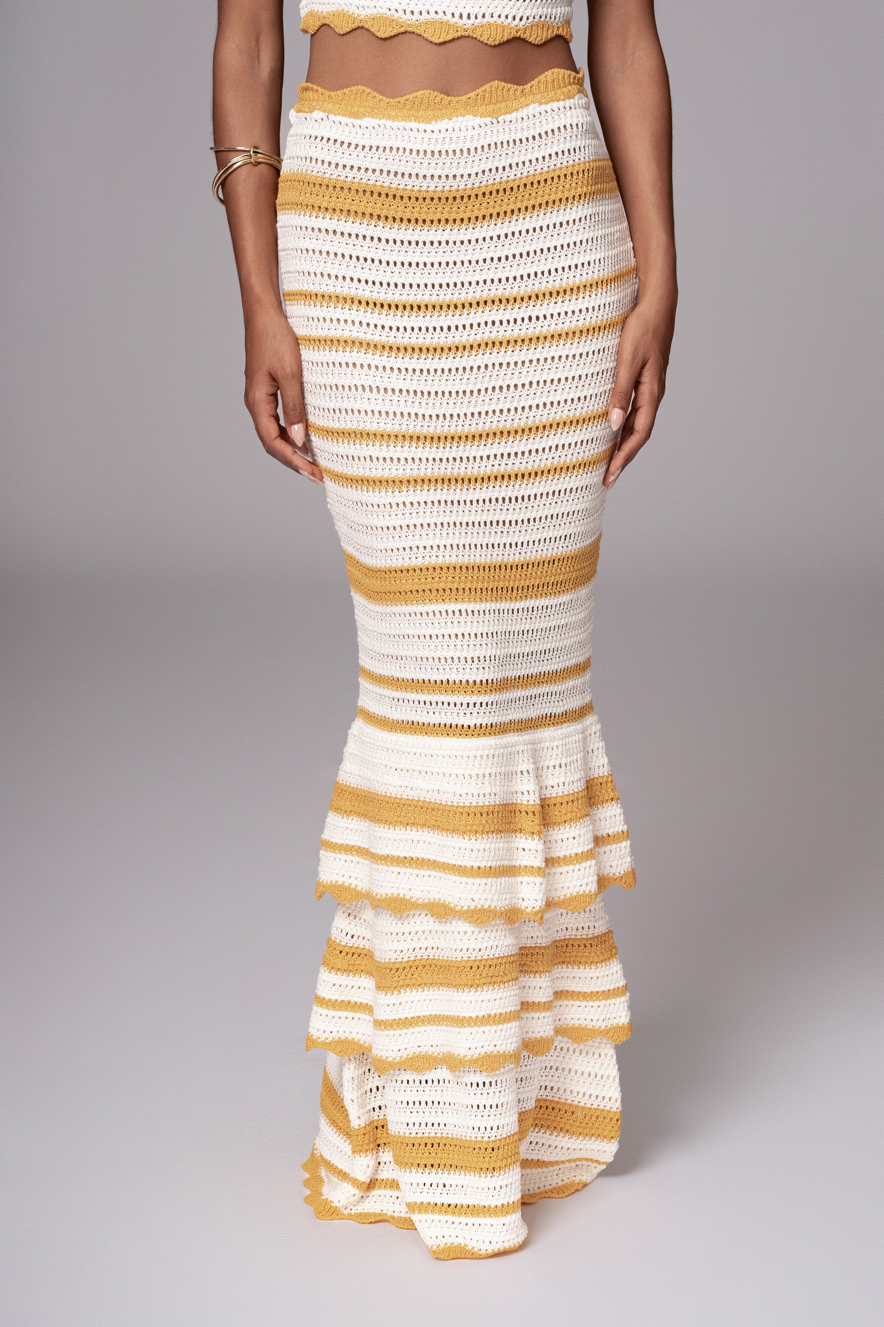Yellow Corazon Ruffle Skirt Set - JLUXLABEL