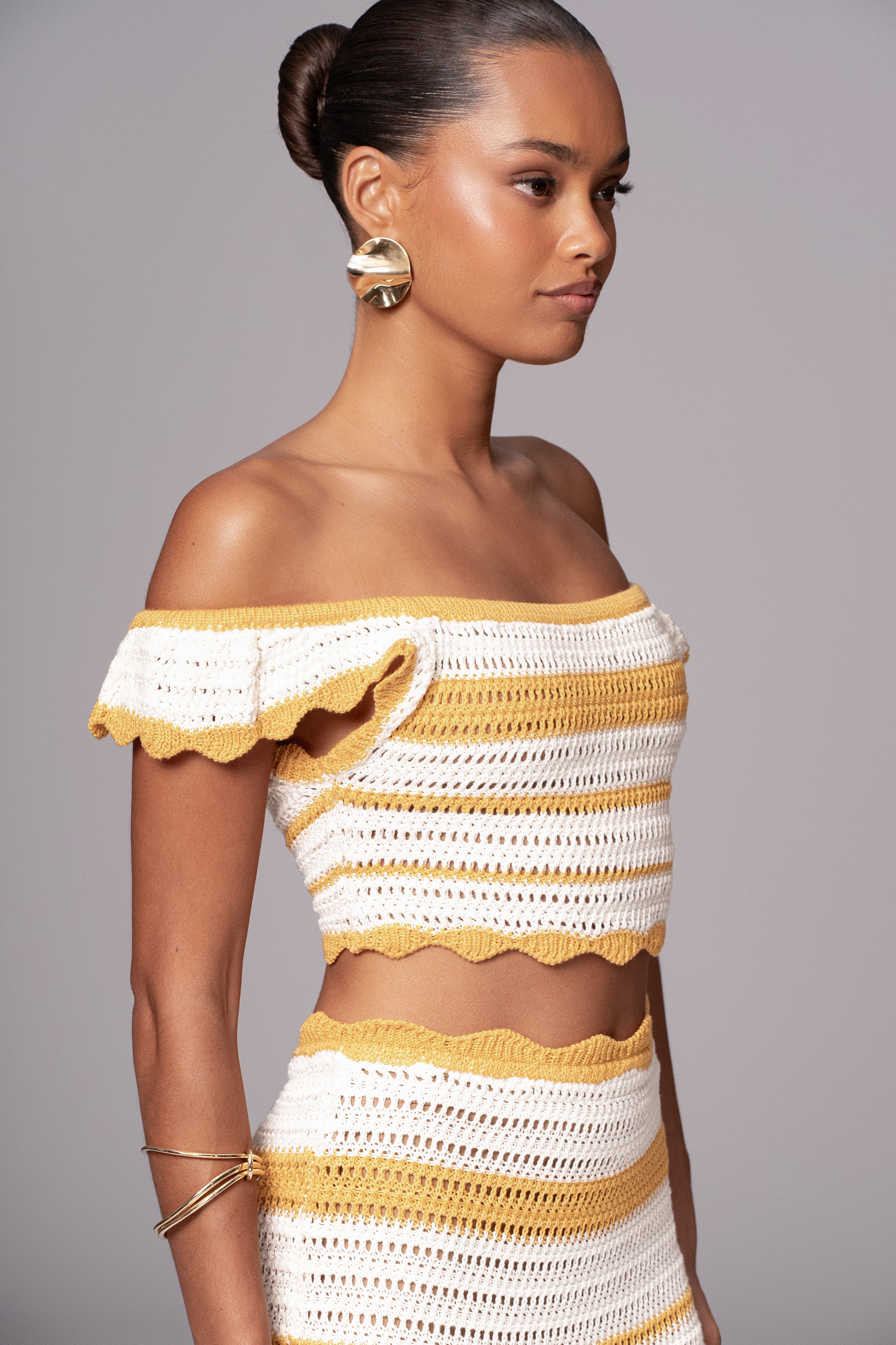 Yellow Corazon Ruffle Skirt Set - JLUXLABEL