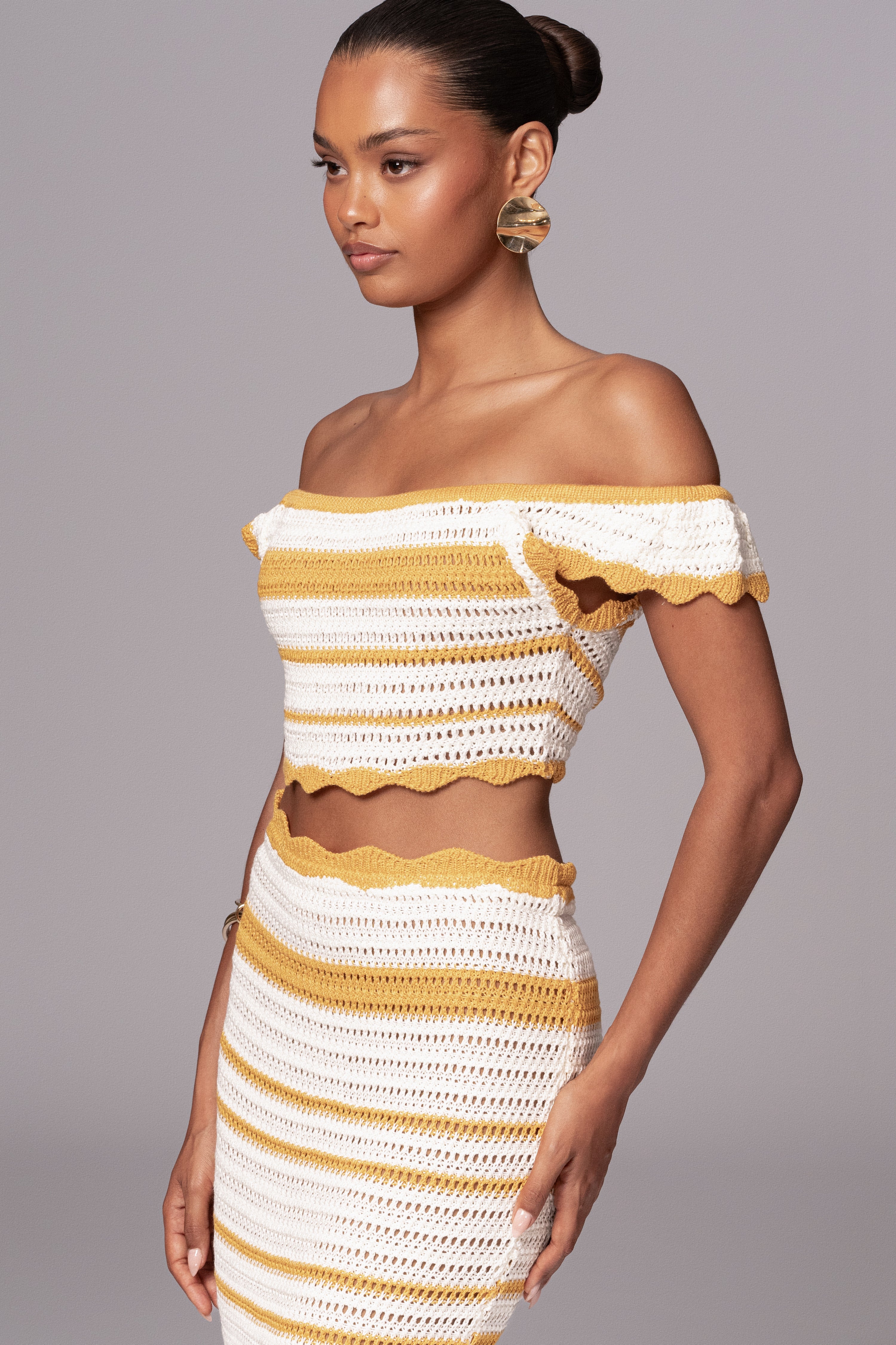 Yellow Corazon Ruffle Skirt Set - JLUXLABEL