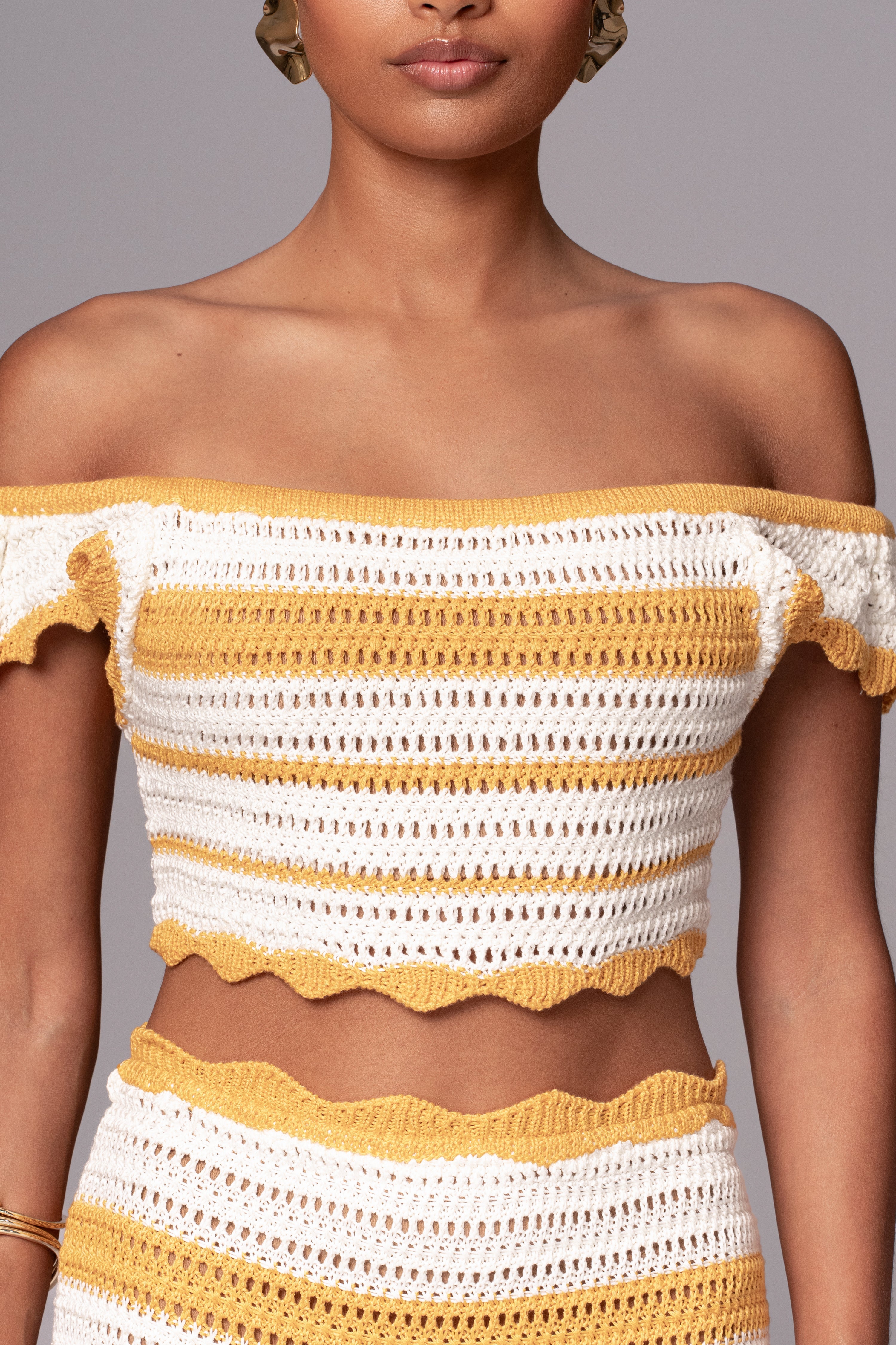 Yellow Corazon Ruffle Skirt Set - JLUXLABEL