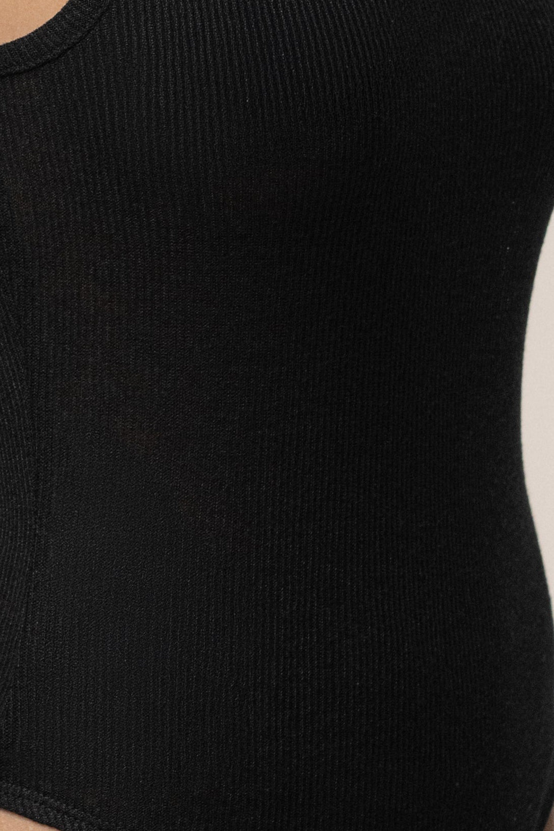 Black The Basis Knit Bodysuit - JLUXLABEL