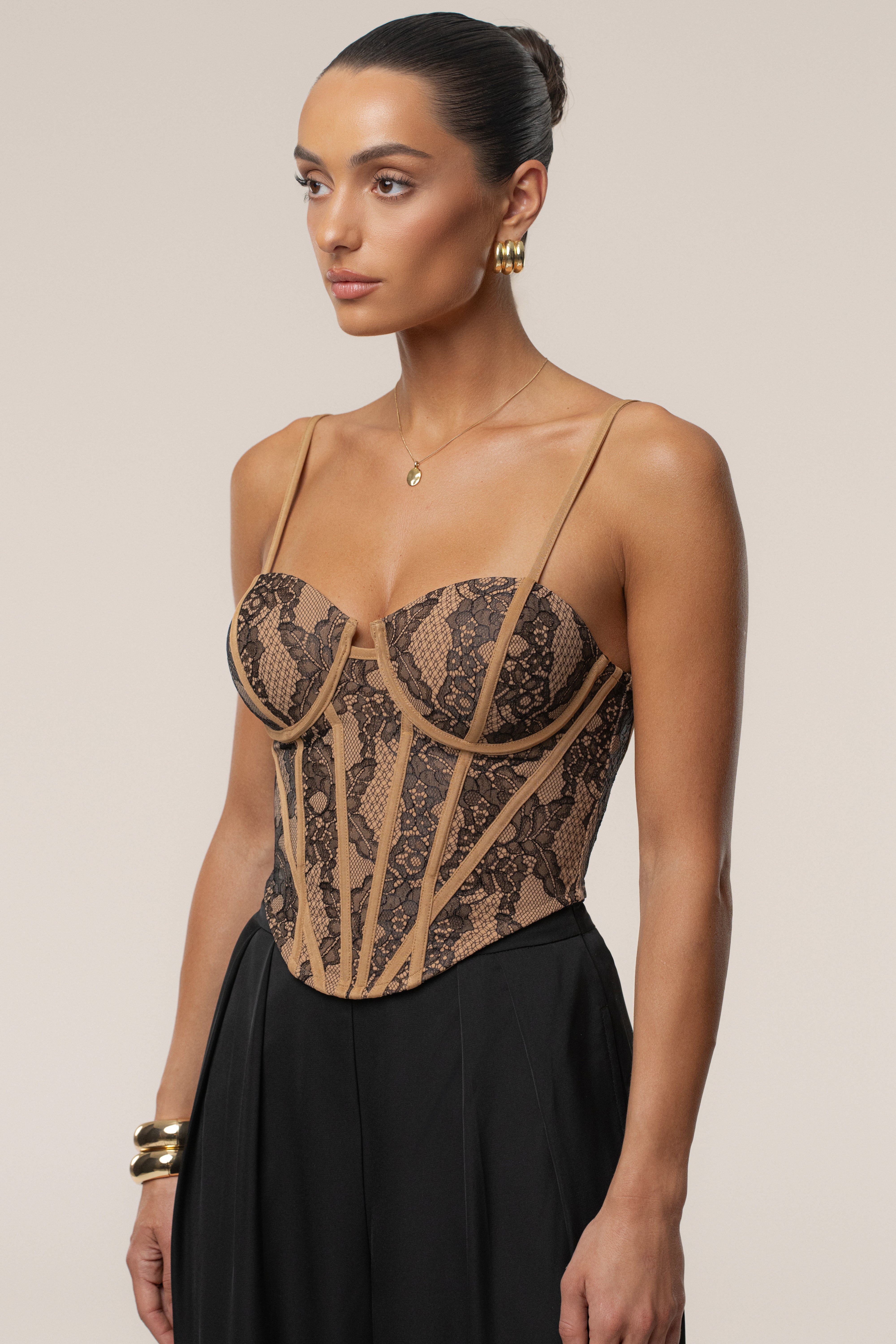 Black Desire Lace Corset - JLUXLABEL