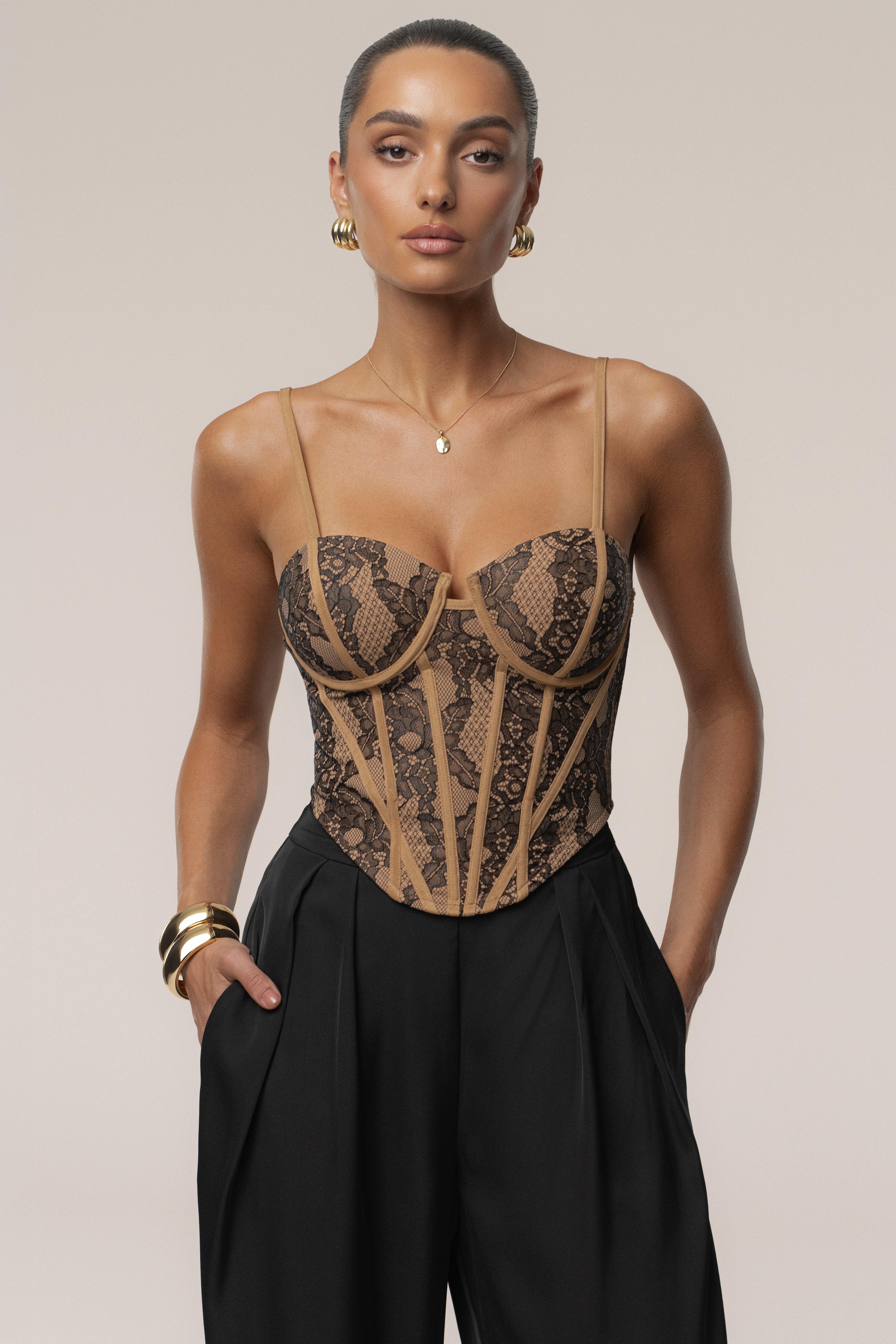 Black Desire Lace Corset - JLUXLABEL