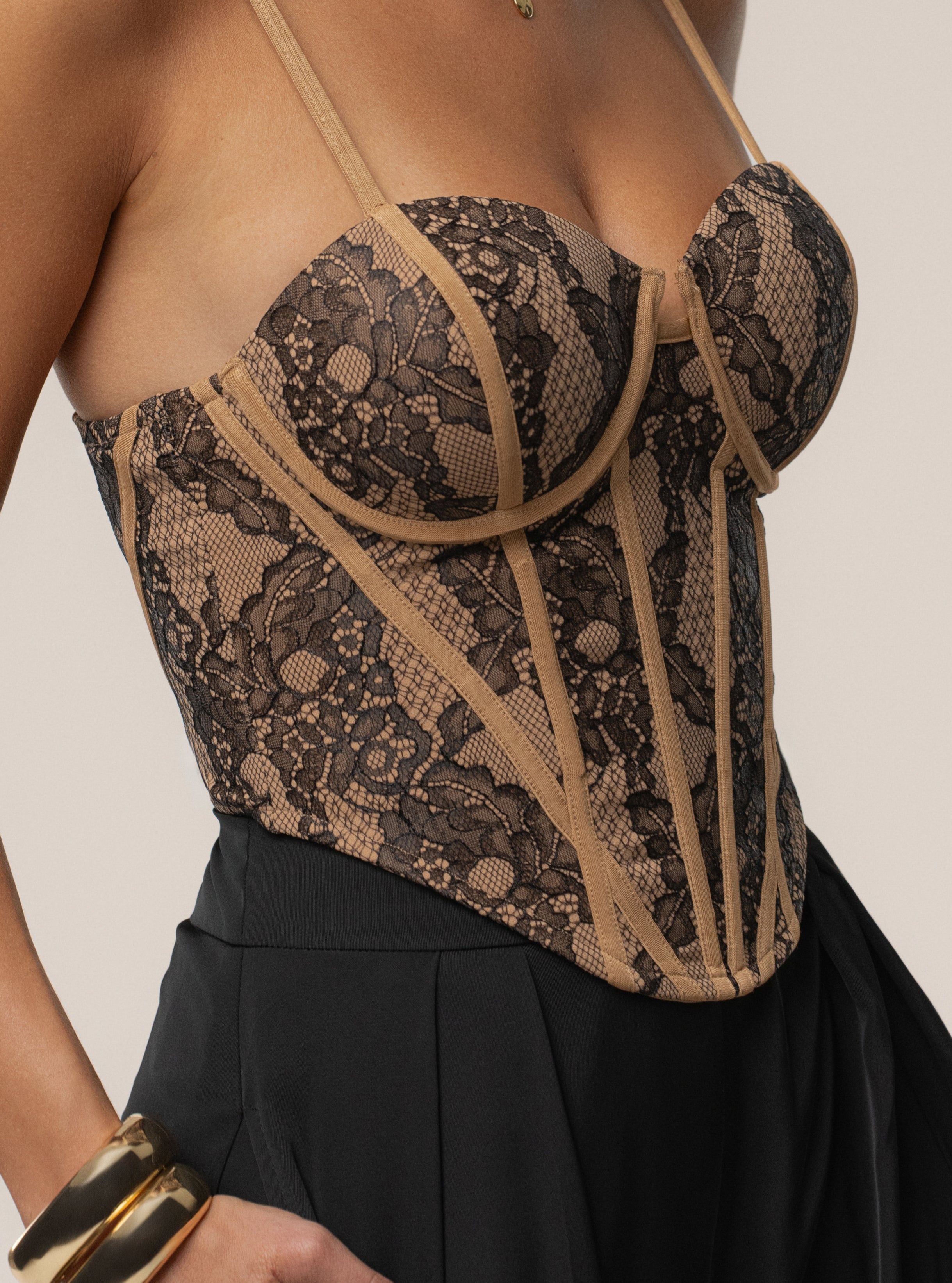 Black Desire Lace Corset - JLUXLABEL