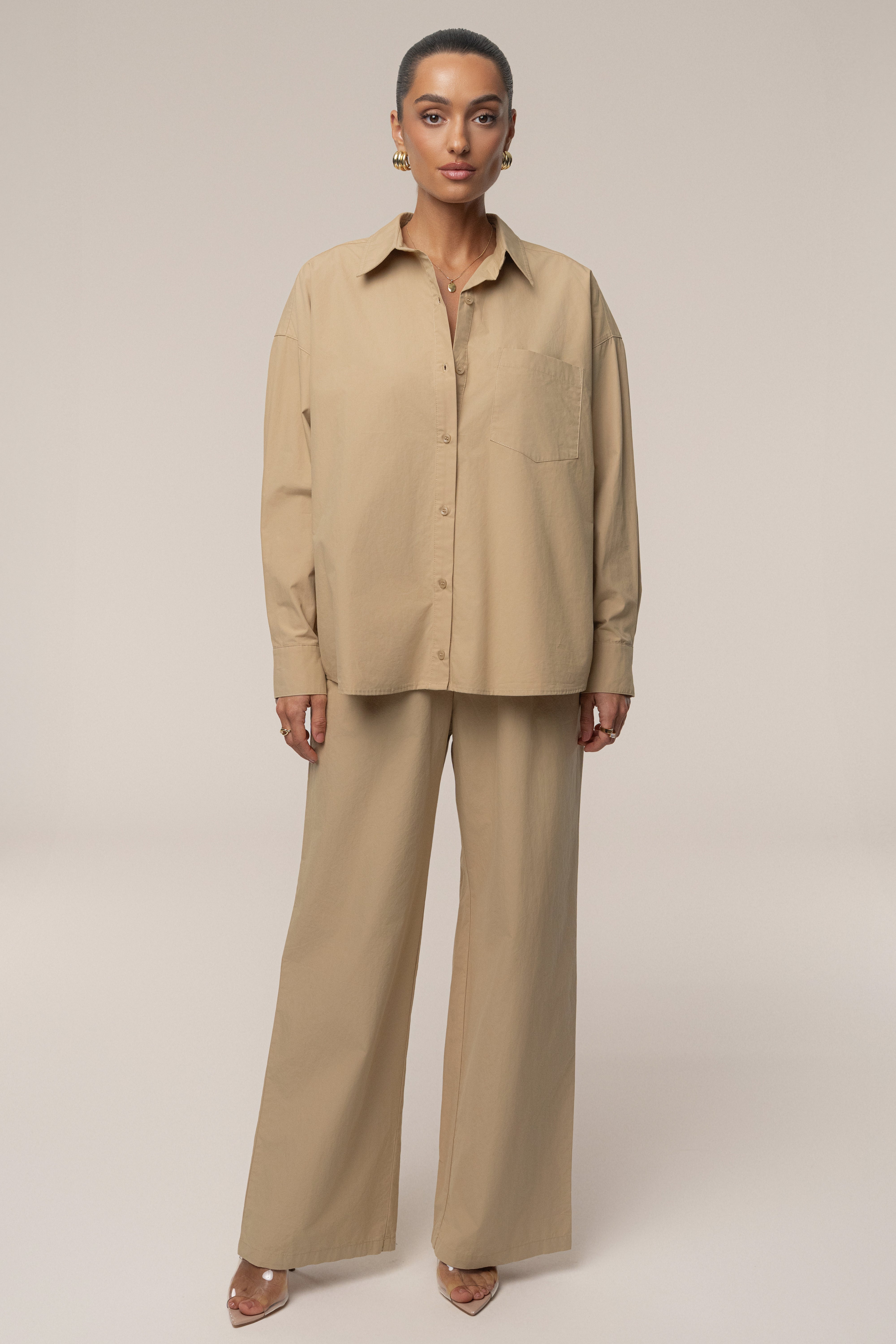 Beige Leon Poplin Pant - JLUXLABEL