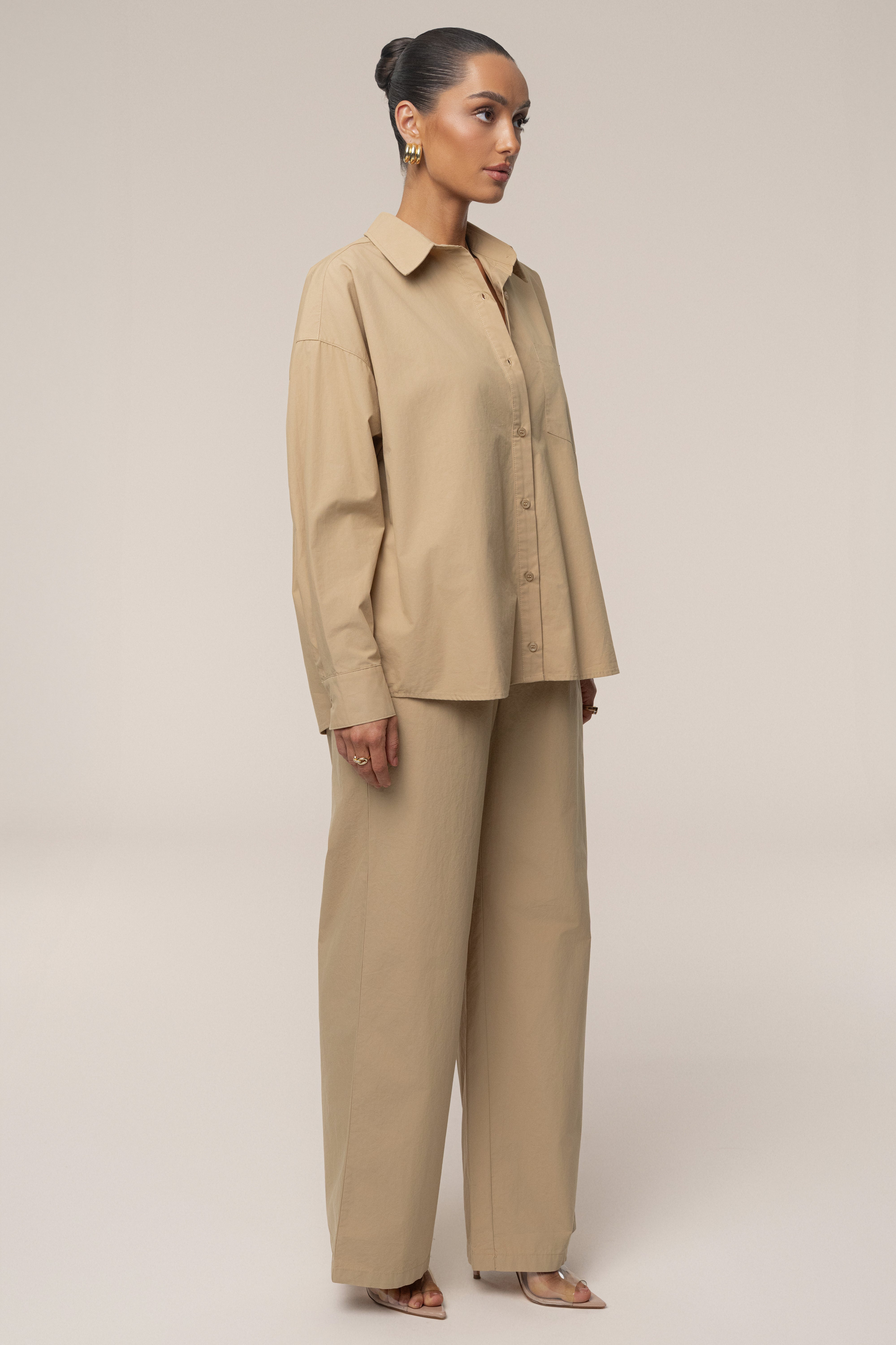 Beige Leon Poplin Pant - JLUXLABEL