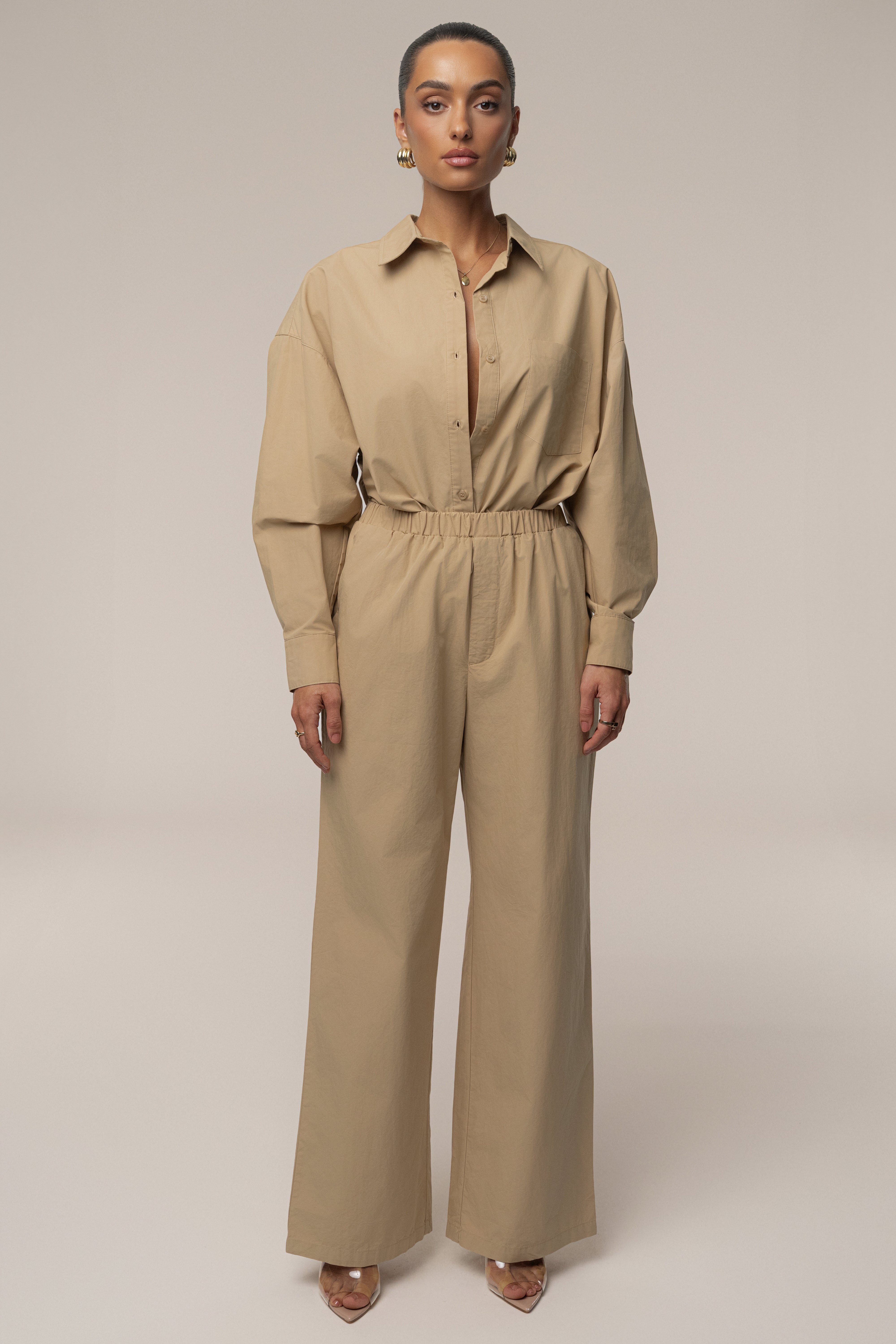 Beige Leon Poplin Pant - JLUXLABEL