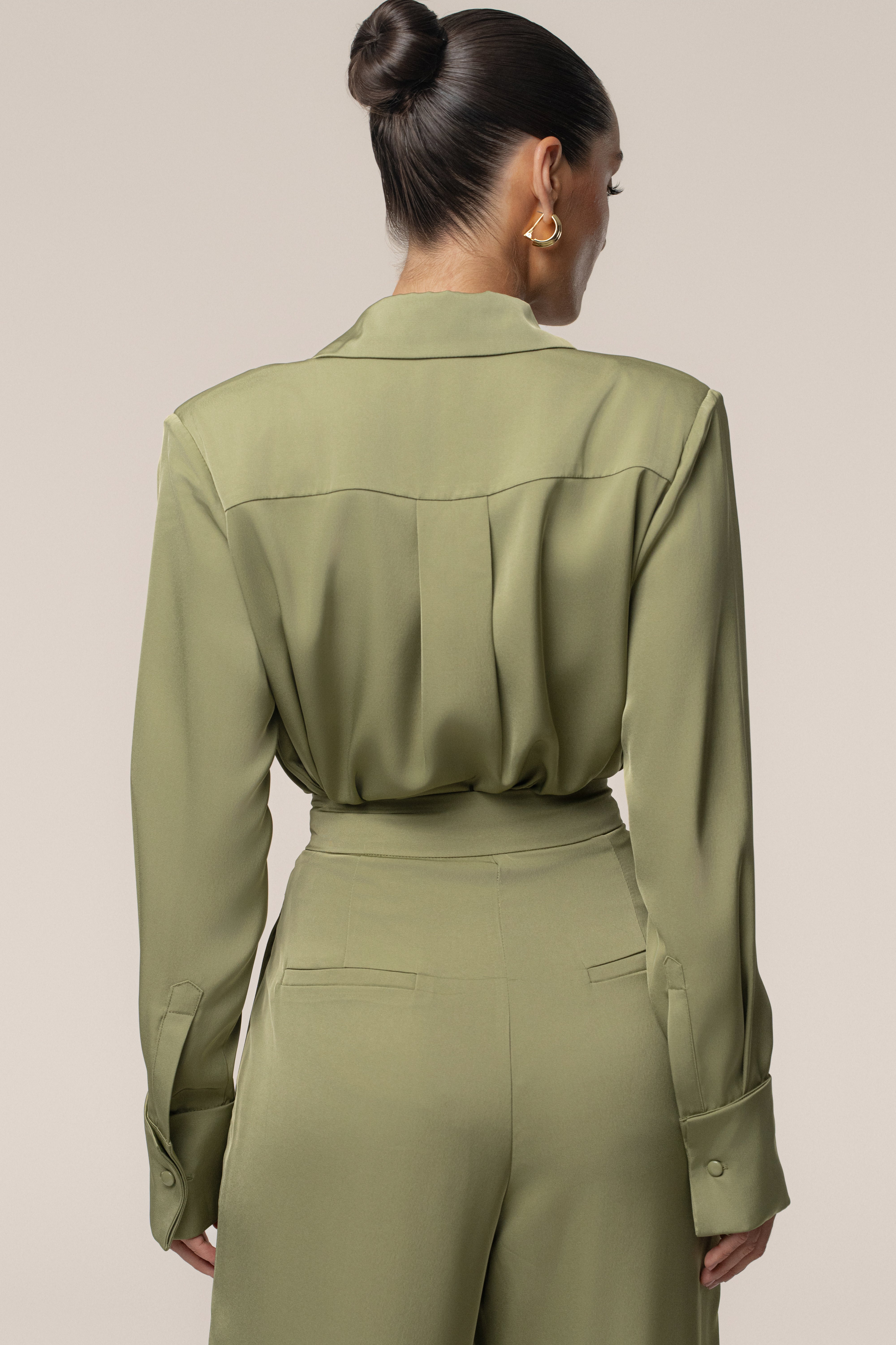 Olive Misty Button Up - JLUXLABEL