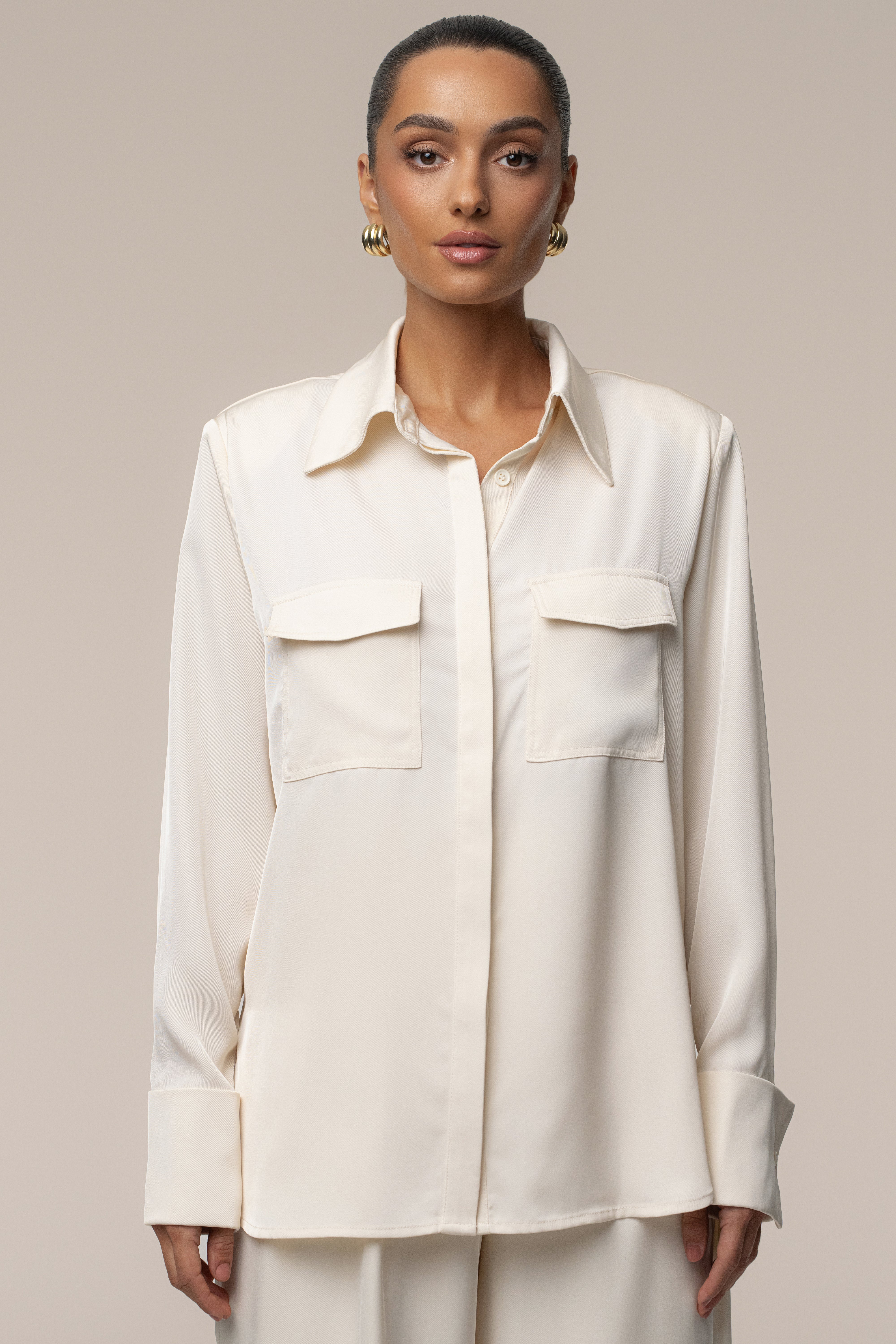 Buttercream Misty Button Up - JLUXLABEL