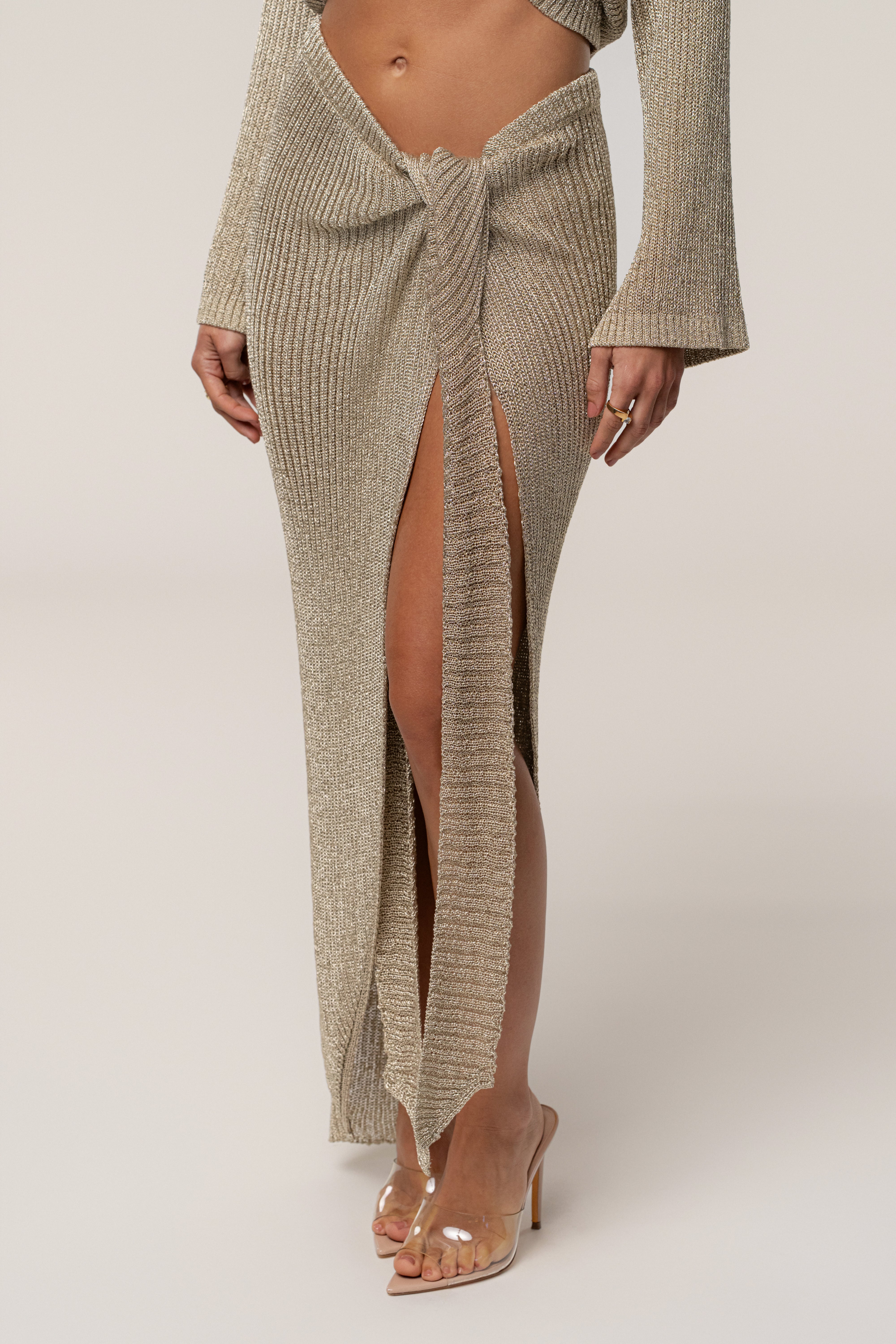 Gold Sunlit Metallic Sarong - JLUXLABEL