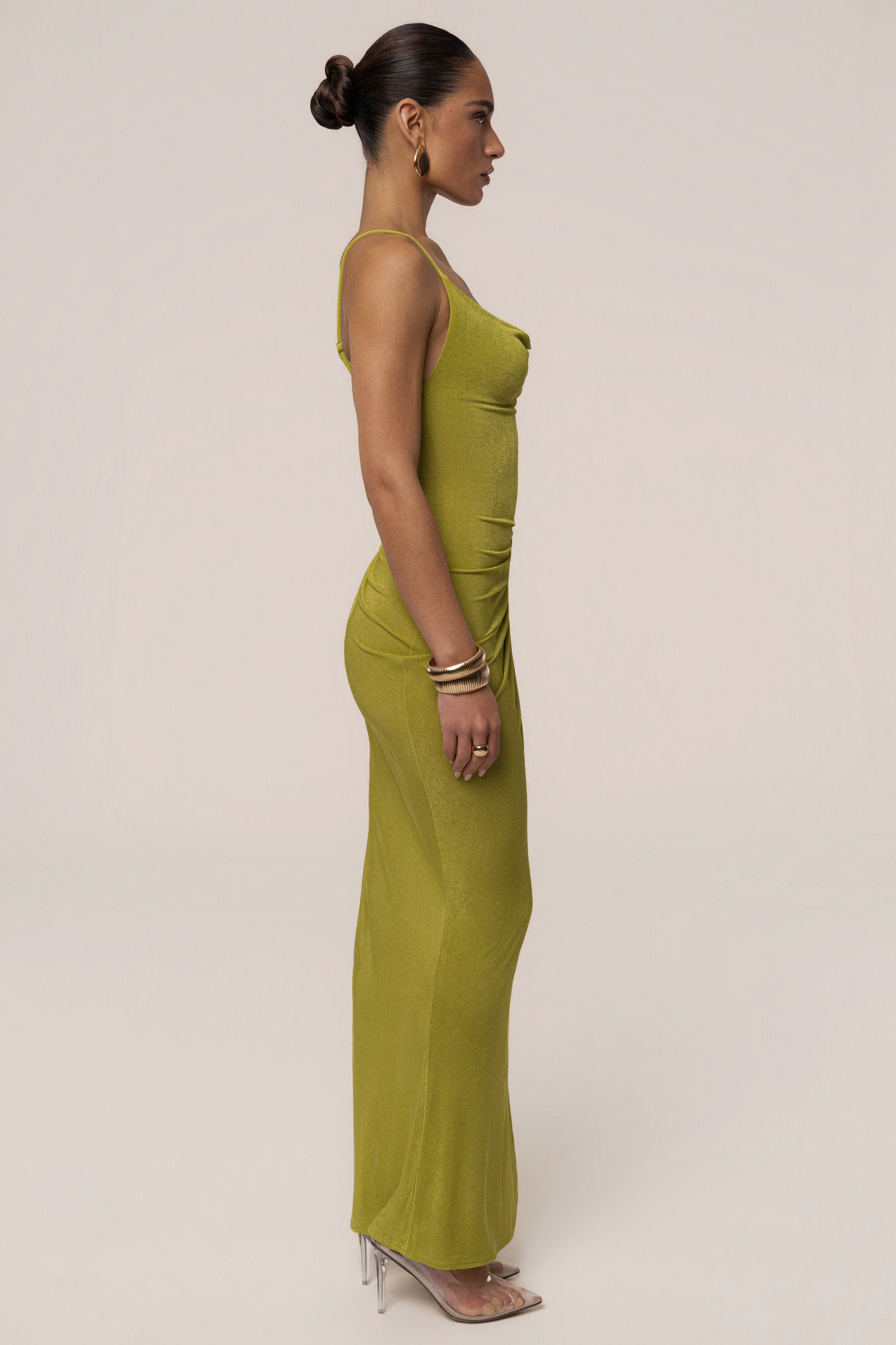 Lime High Standards maxi dress by JLUXLABEL featuring a fitted silhouette and stylish design, perfect for summer occasions.