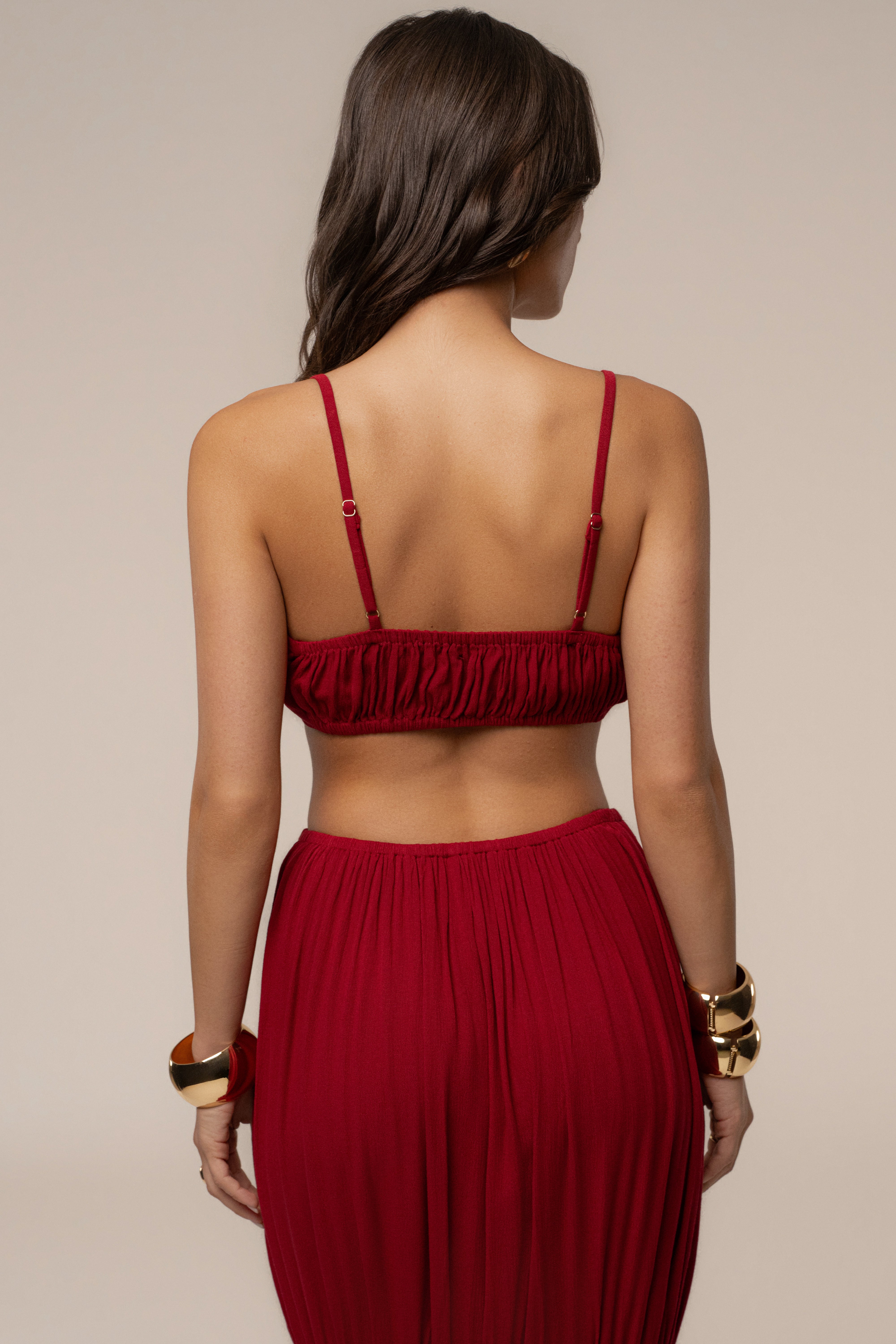 Red Sail Into Sunset skirt set by JLUXLABEL featuring a flowy skirt and matching top, perfect for stylish summer looks.