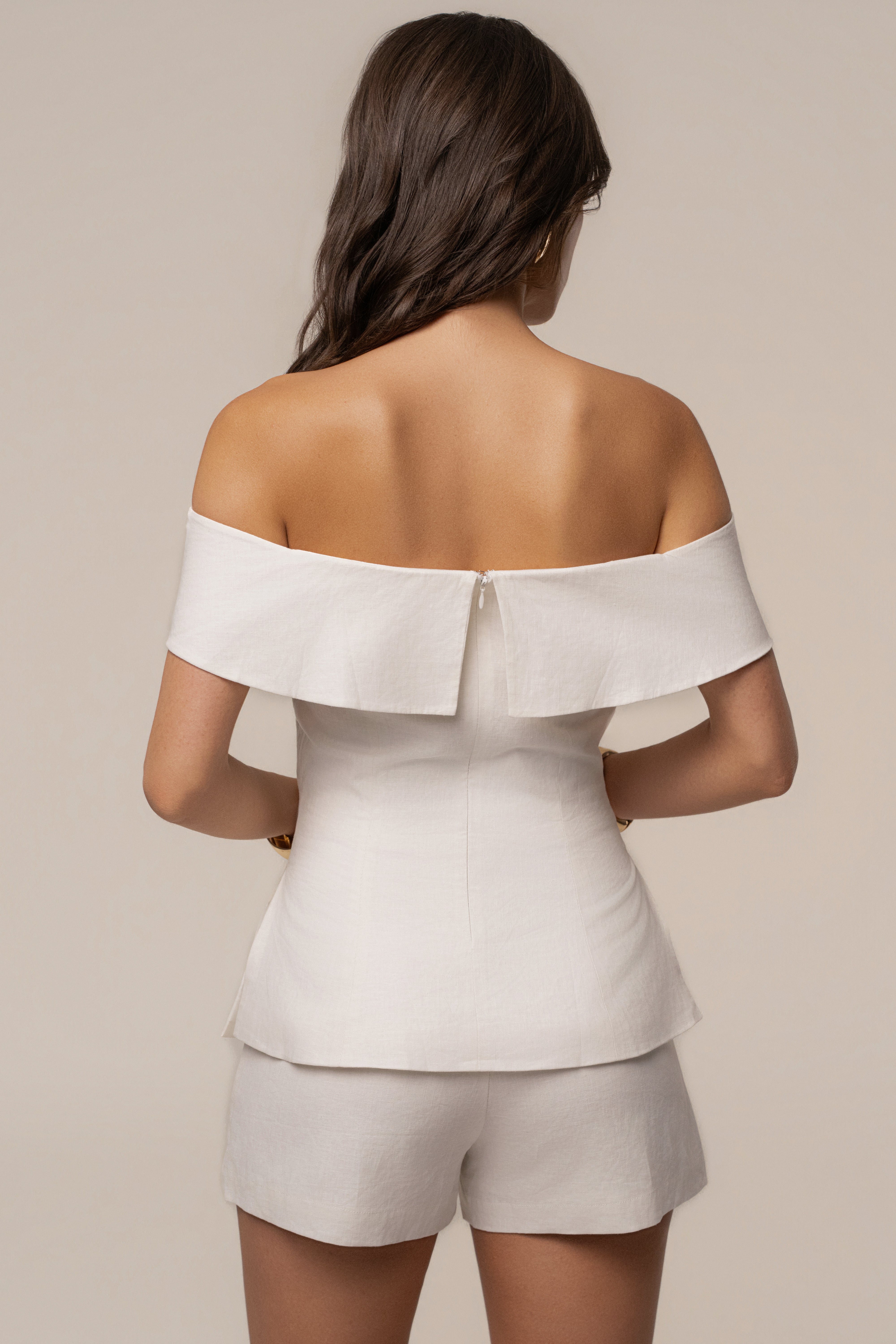 Ivory soft Poise short set by JLUXLABEL featuring comfortable fabric and stylish design, perfect for casual or lounge wear.