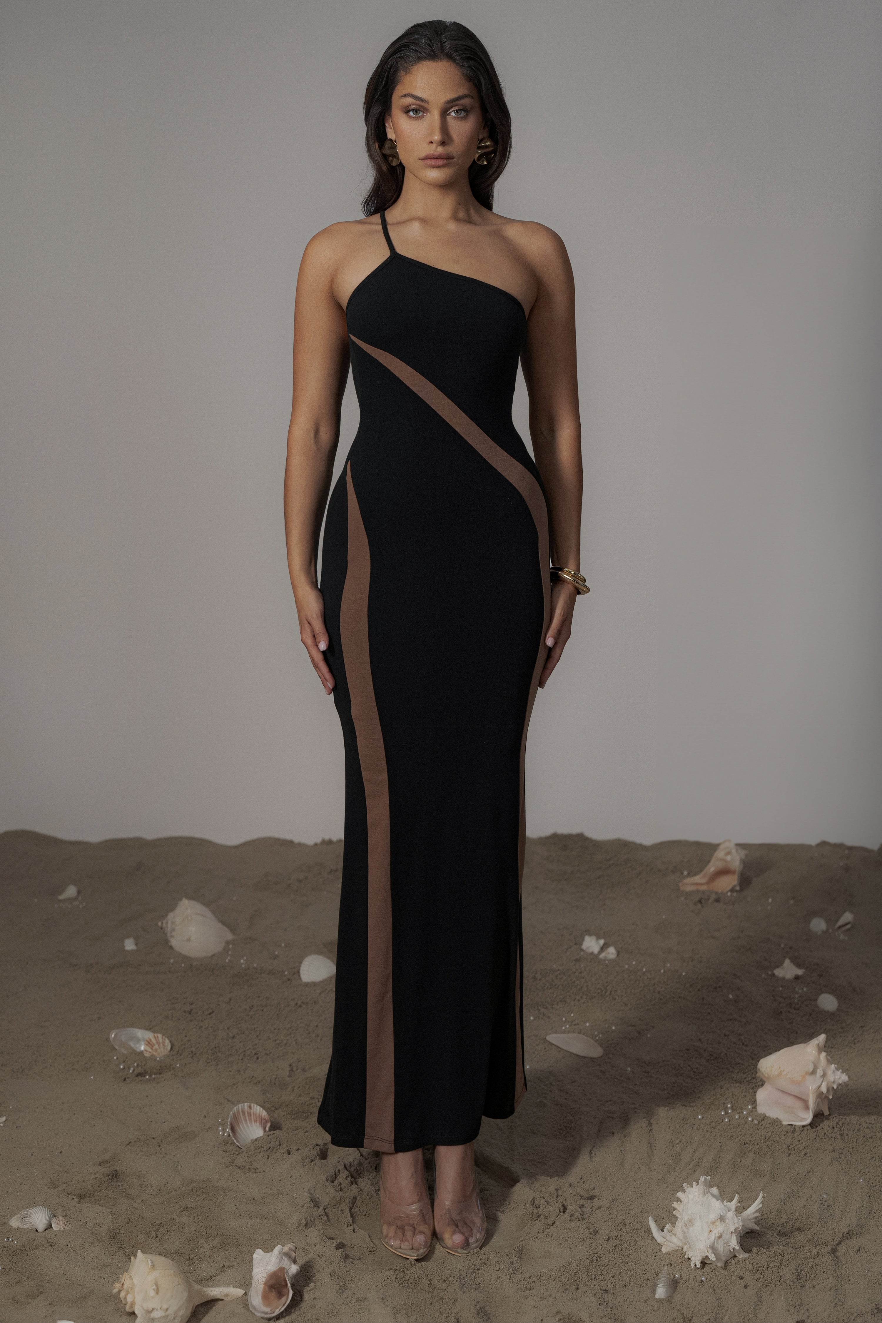 Black Wanderlust One Shoulder Dress - JLUXLABEL
