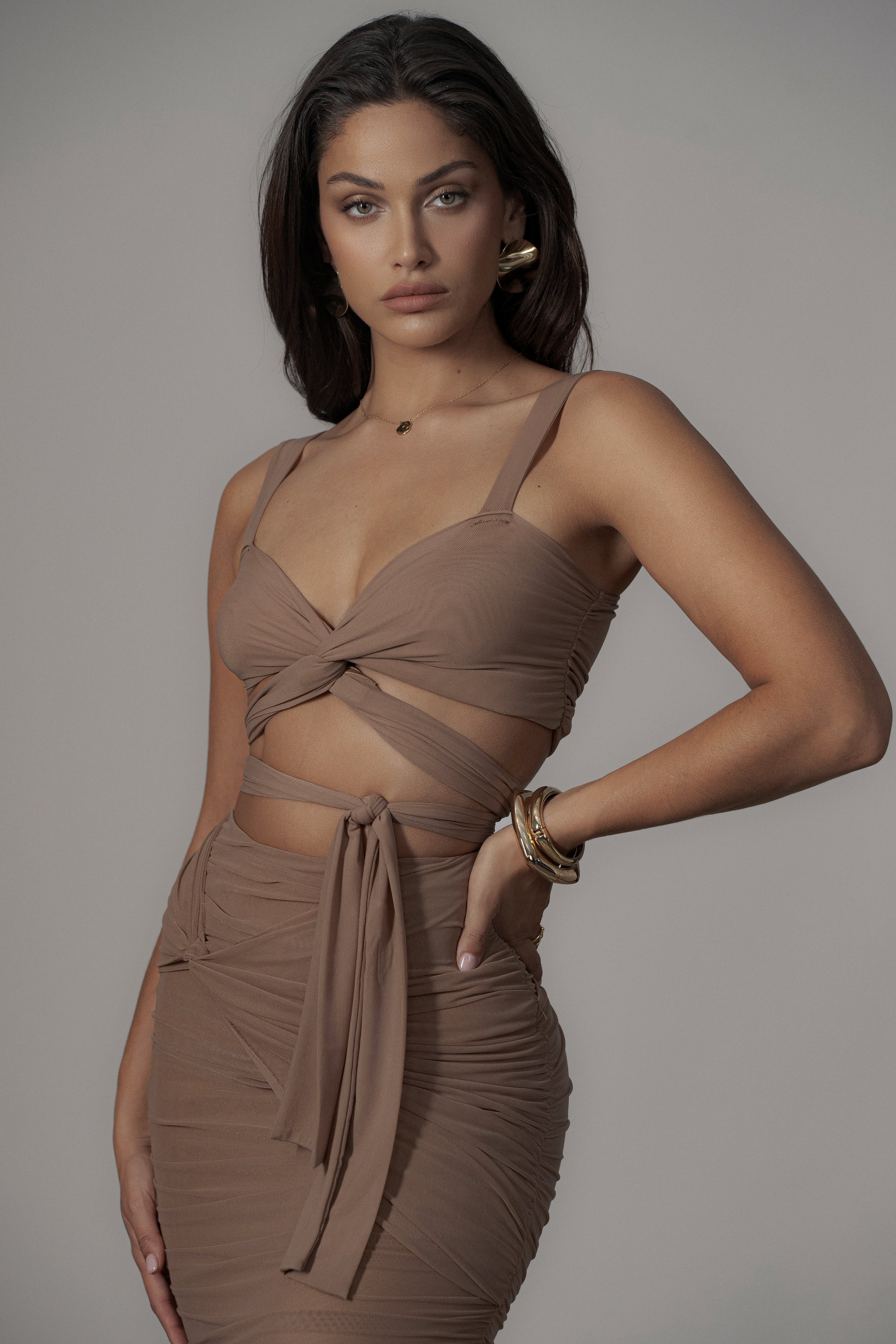 Pecan Extend Your Stay Skirt Set - JLUXLABEL