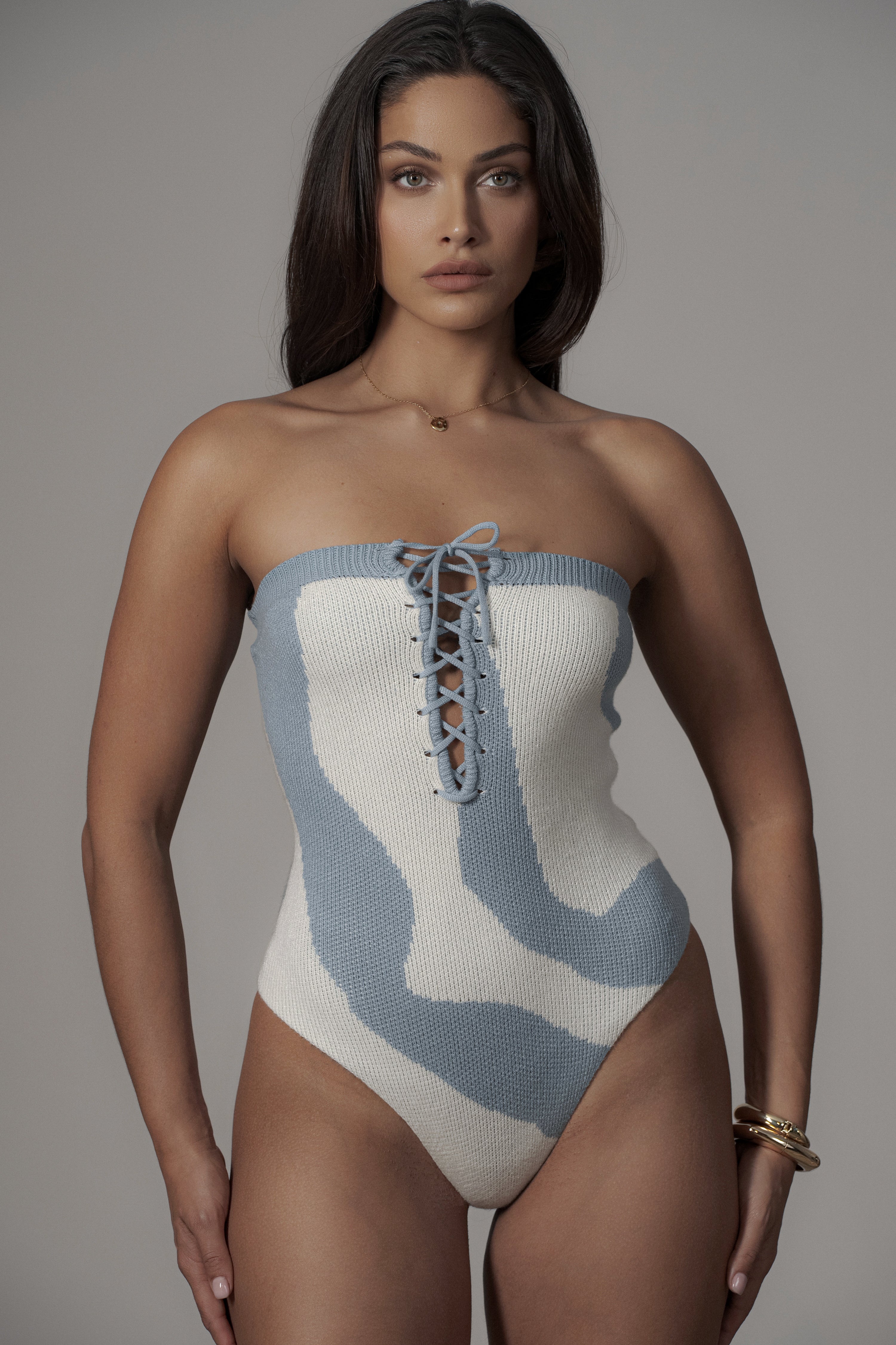 Blue Abstract Seabound Bodysuit - JLUXLABEL