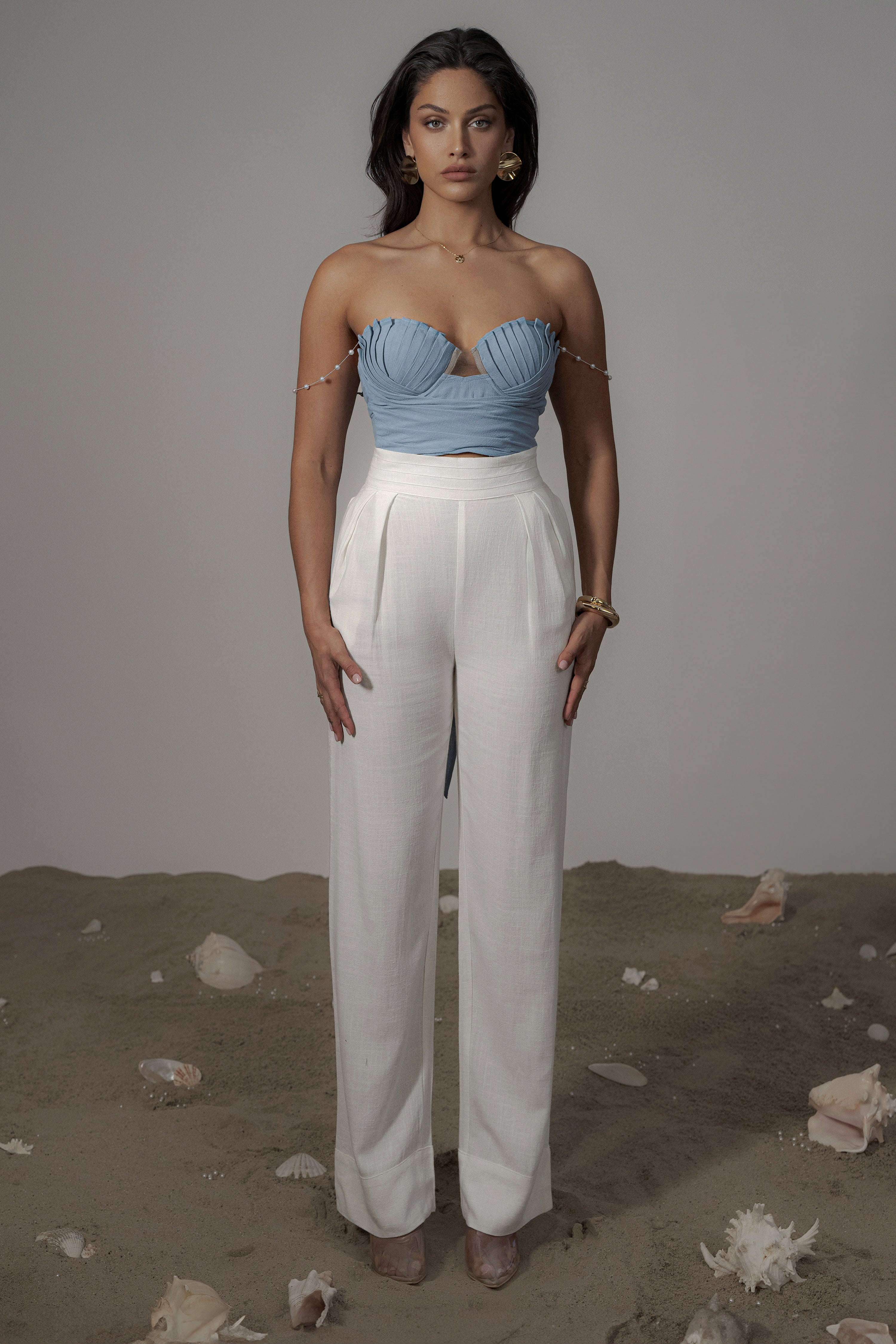 Blue Arielle Bustier Top - JLUXLABEL