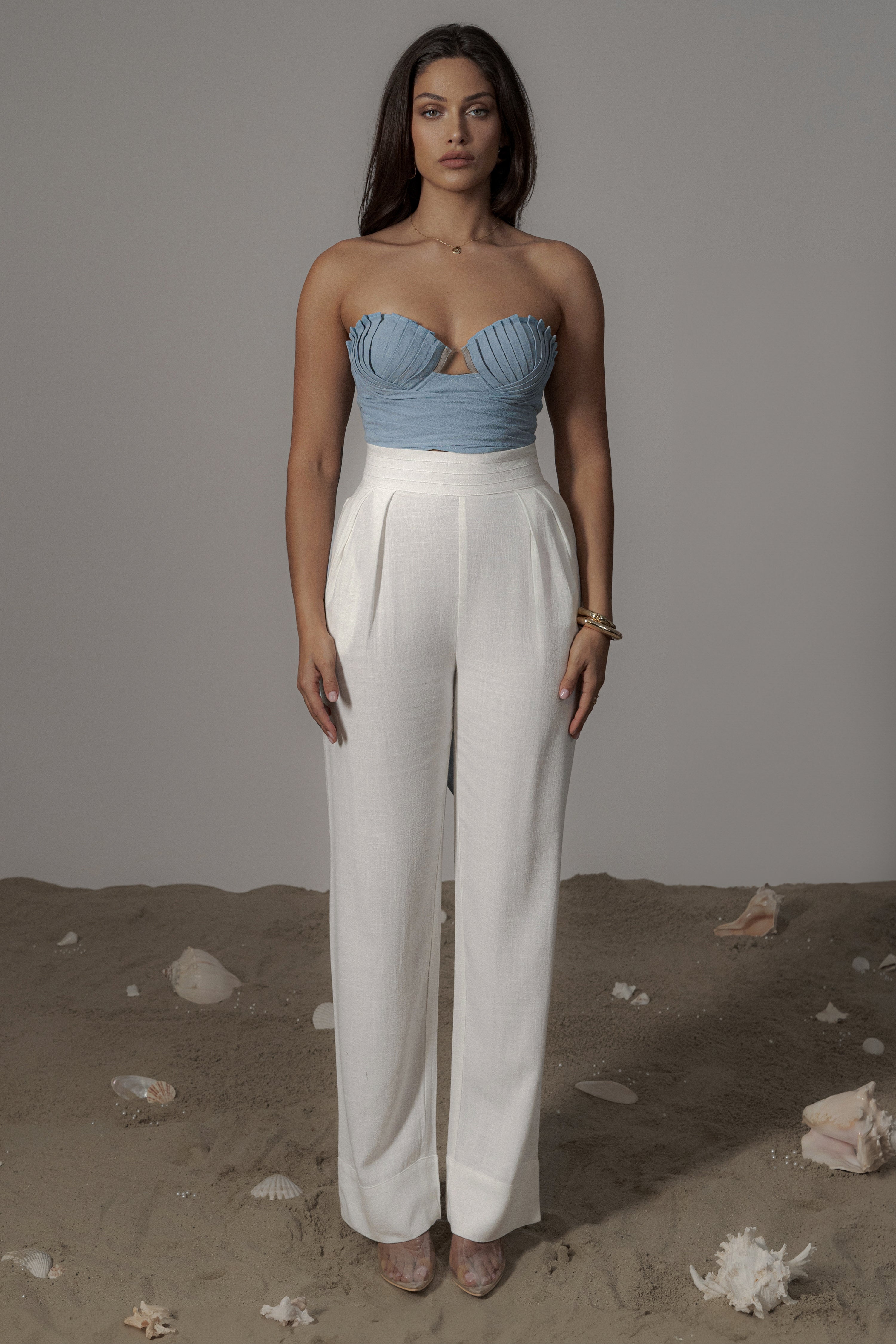 Blue Arielle Bustier Top - JLUXLABEL