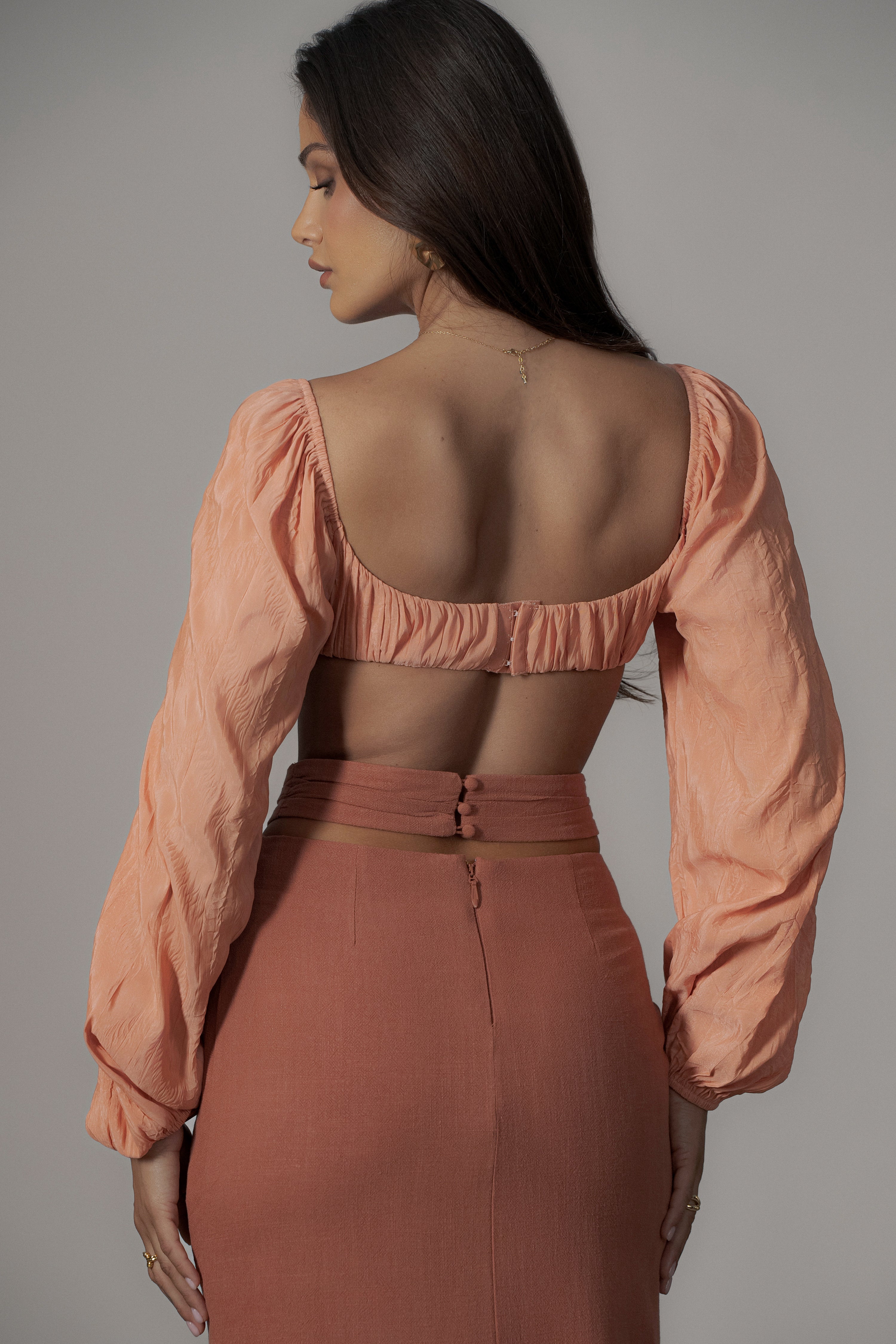 Terra Cotta Dreamland Linen Skirt - JLUXLABEL