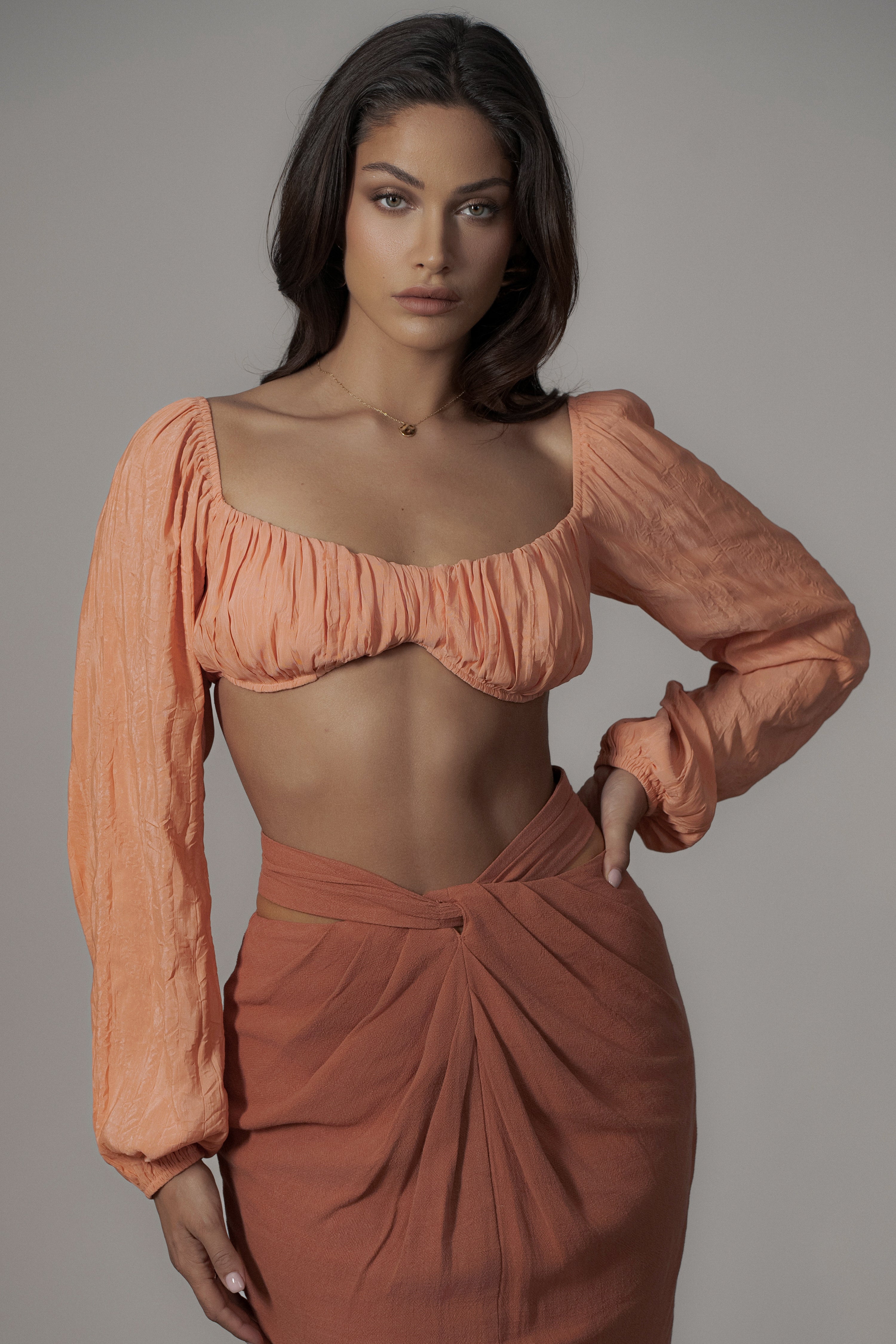 Coral Carey Long Sleeve Top - JLUXLABEL