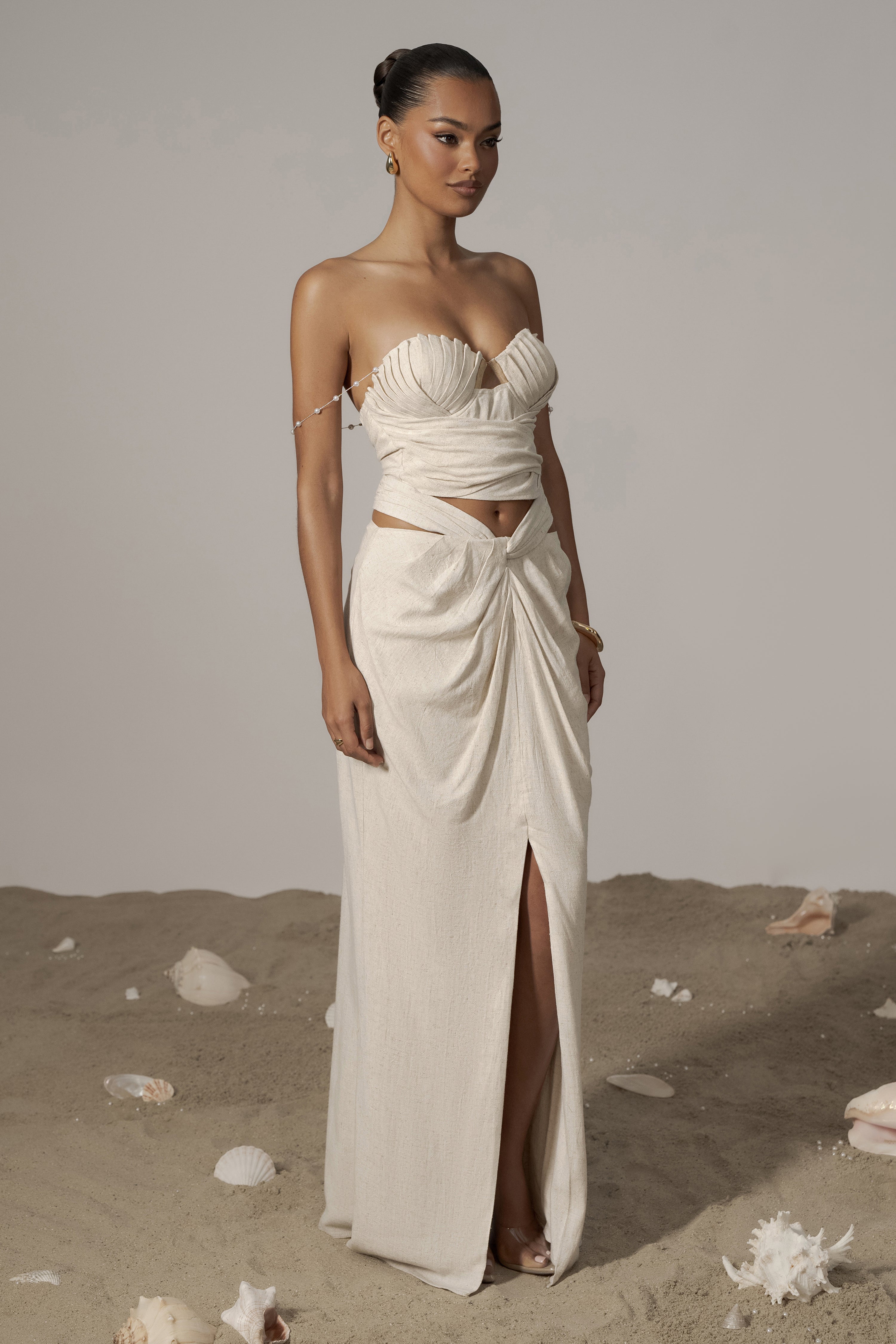 Natural Arielle Bustier Top - JLUXLABEL