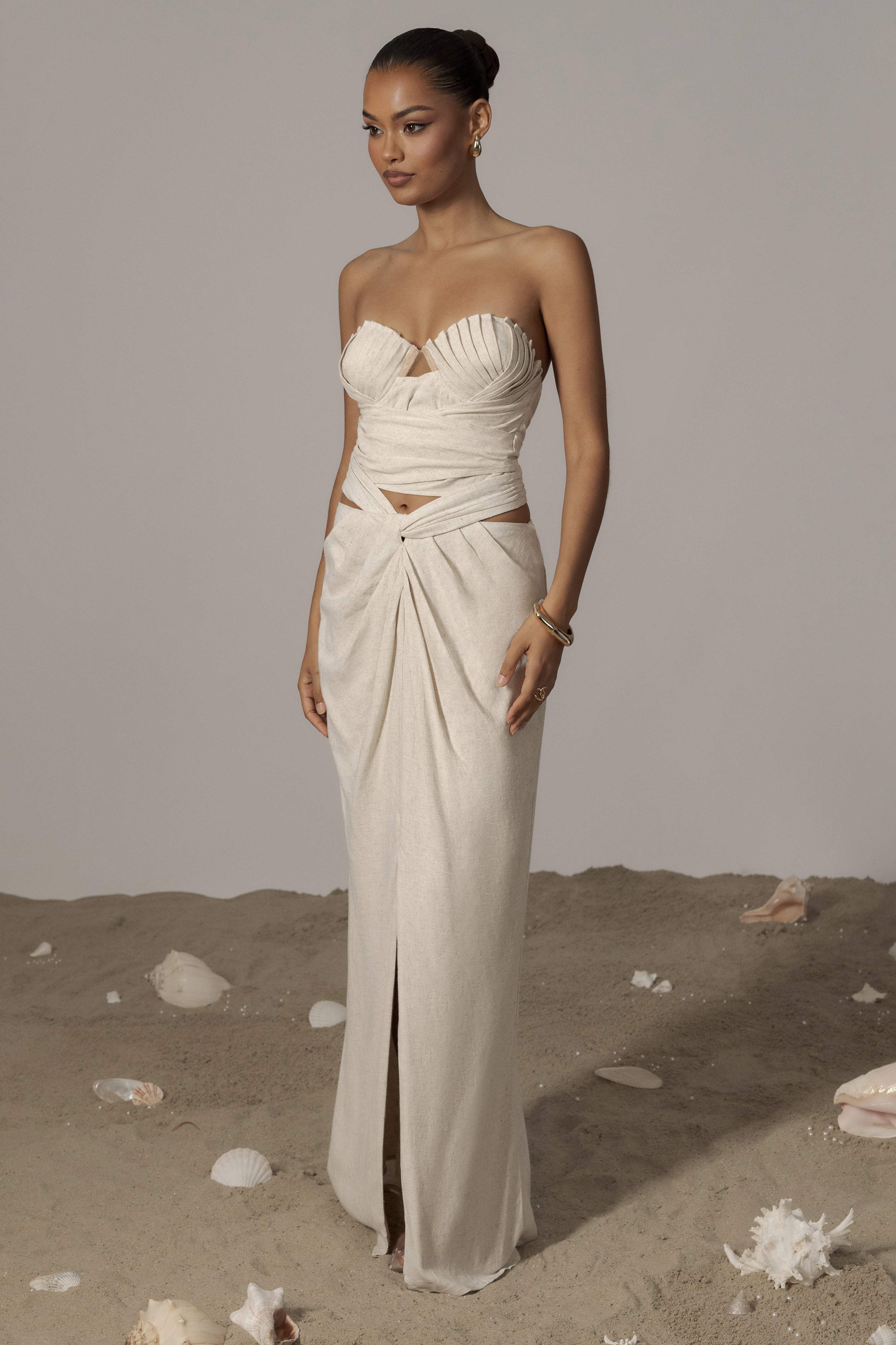 Natural Dreamland Linen Skirt - JLUXLABEL