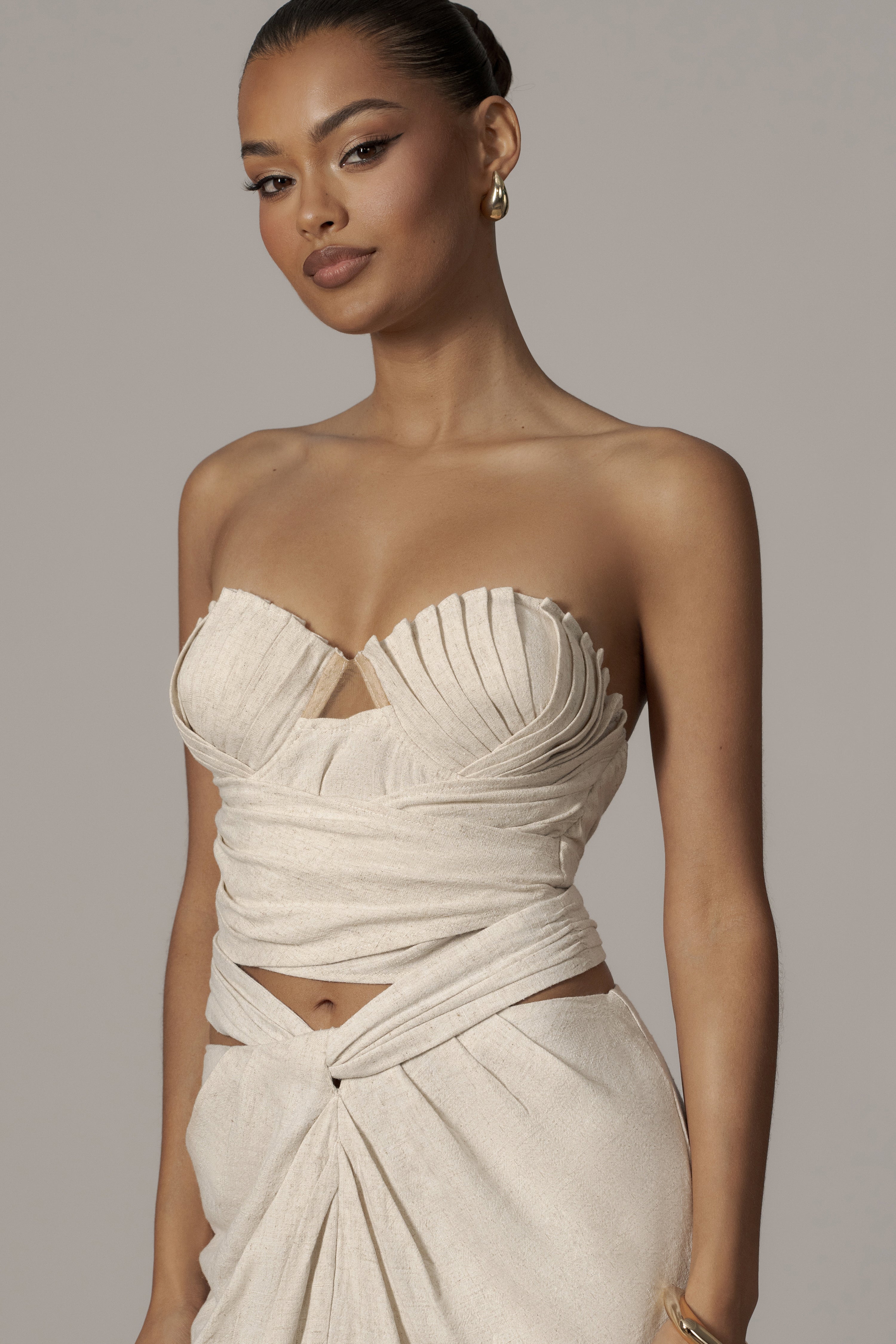 Natural Arielle Bustier Top - JLUXLABEL