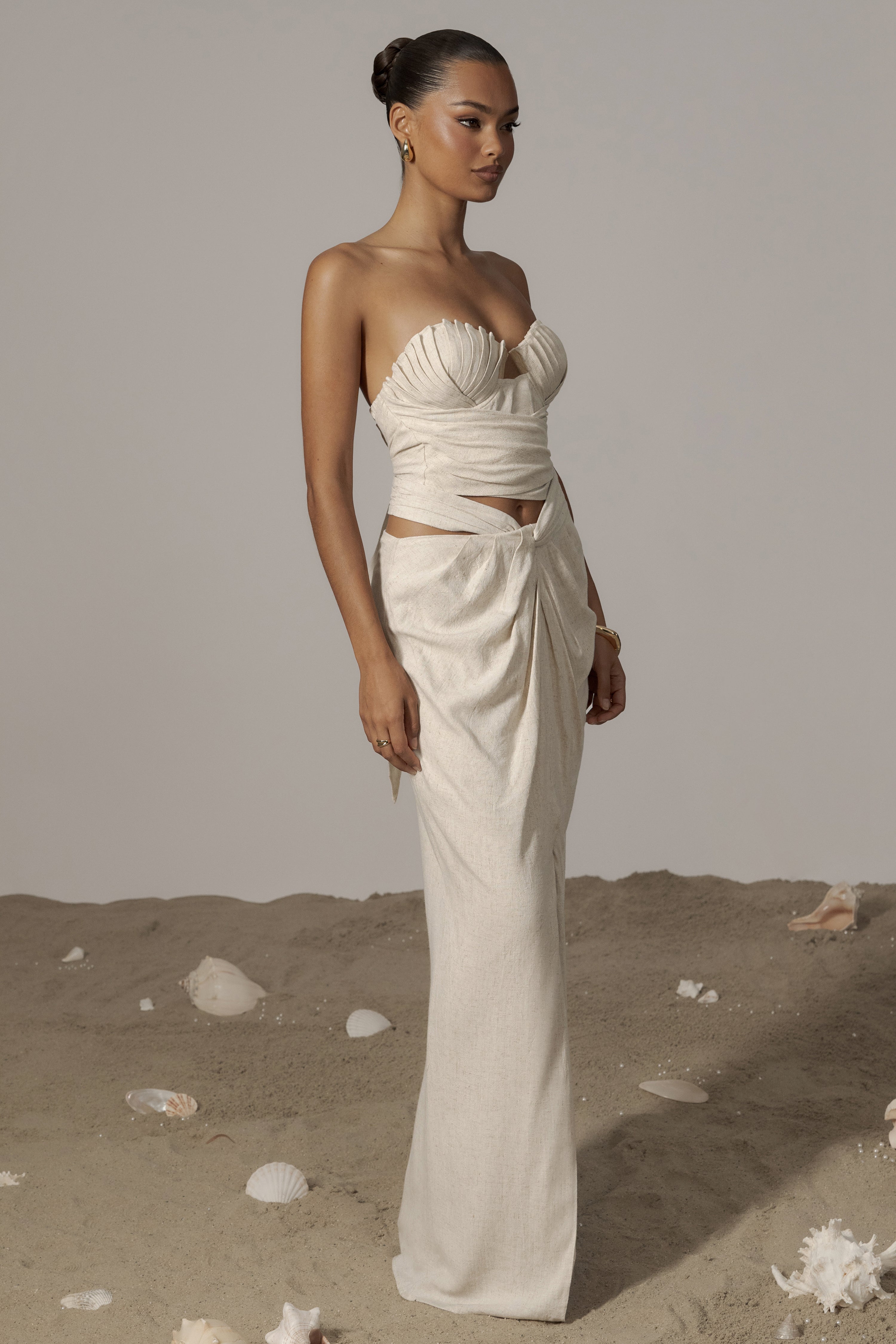 Natural Dreamland Linen Skirt - JLUXLABEL