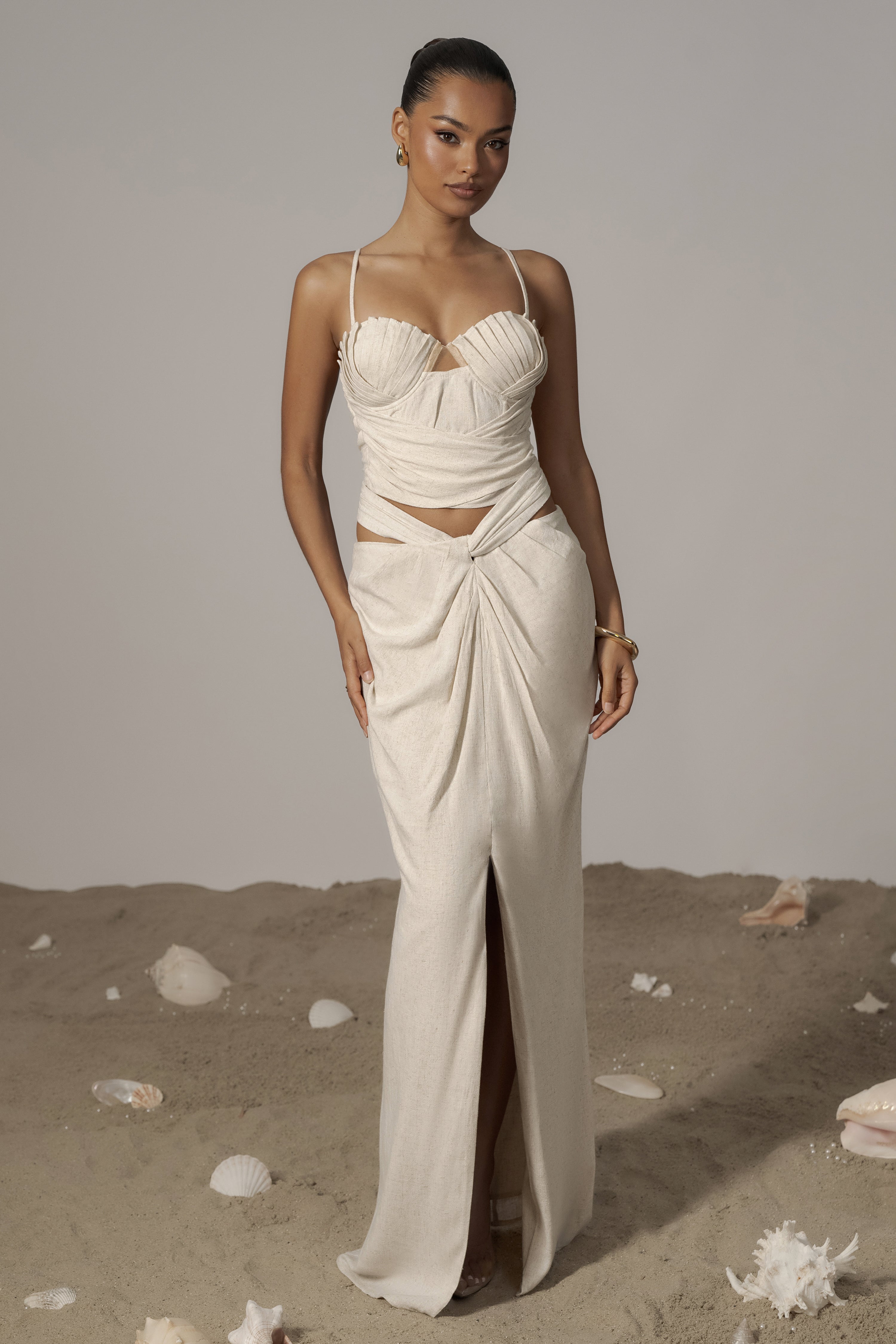 Natural Arielle Bustier Top - JLUXLABEL