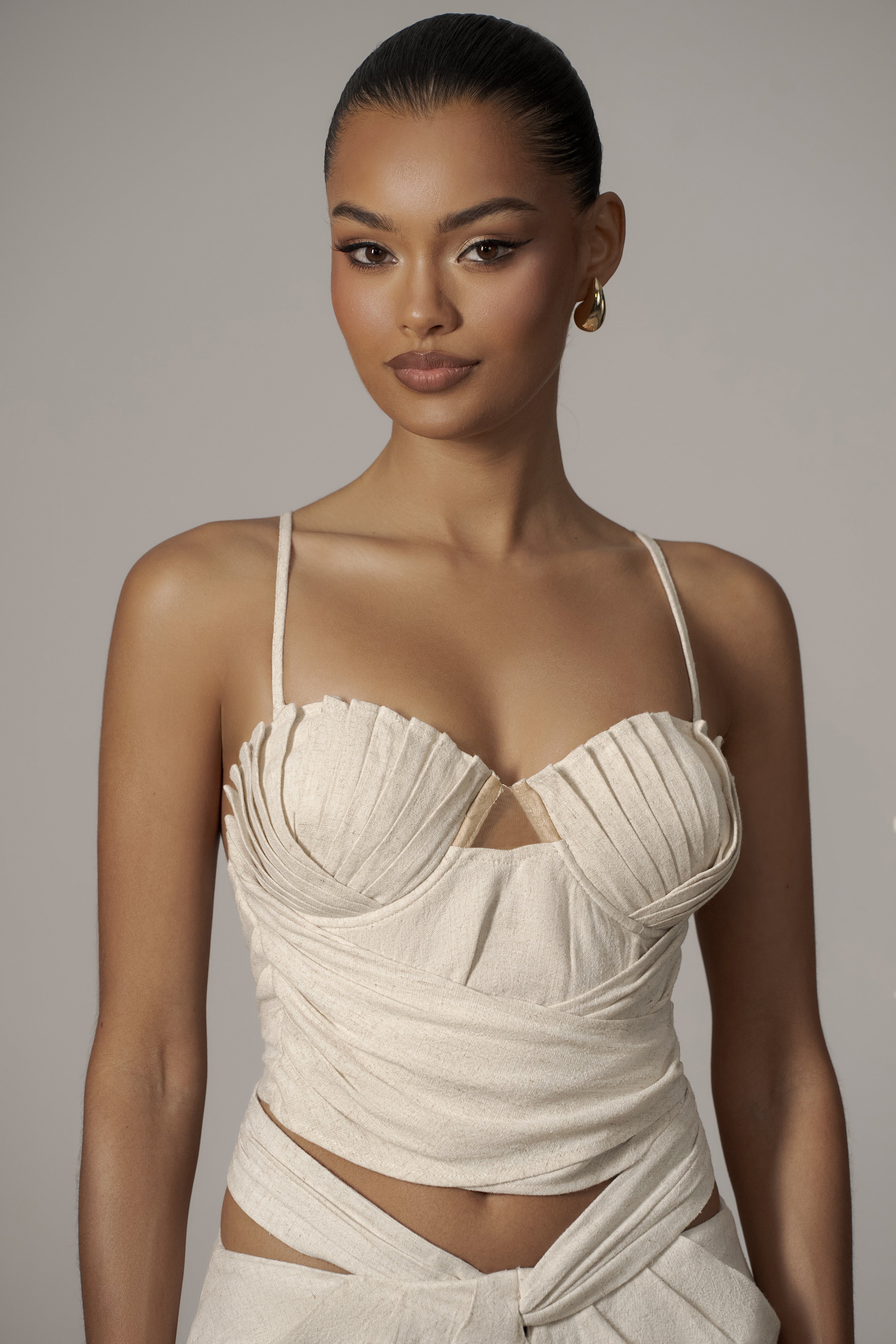 Natural Arielle Bustier Top - JLUXLABEL