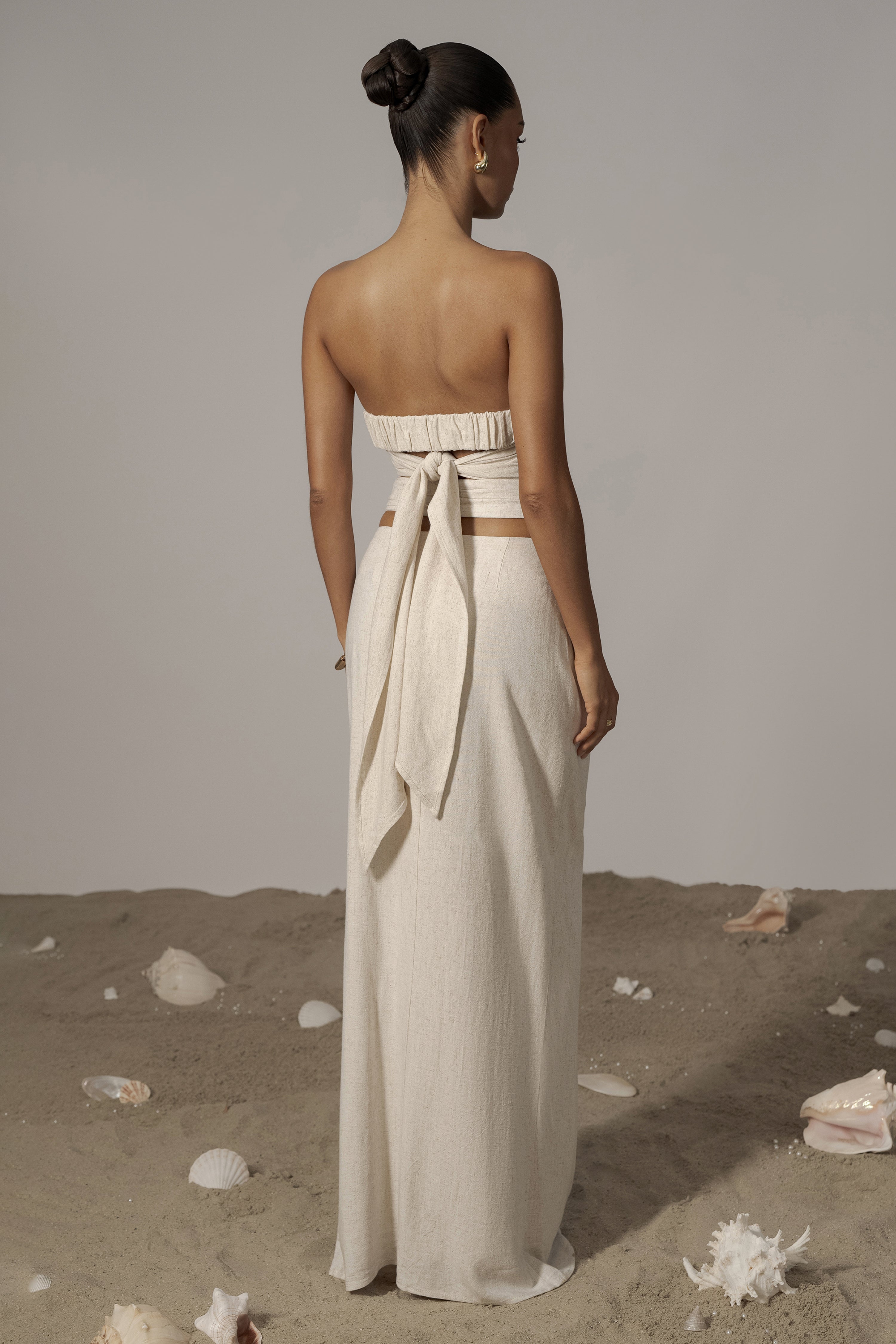 Natural Dreamland Linen Skirt - JLUXLABEL