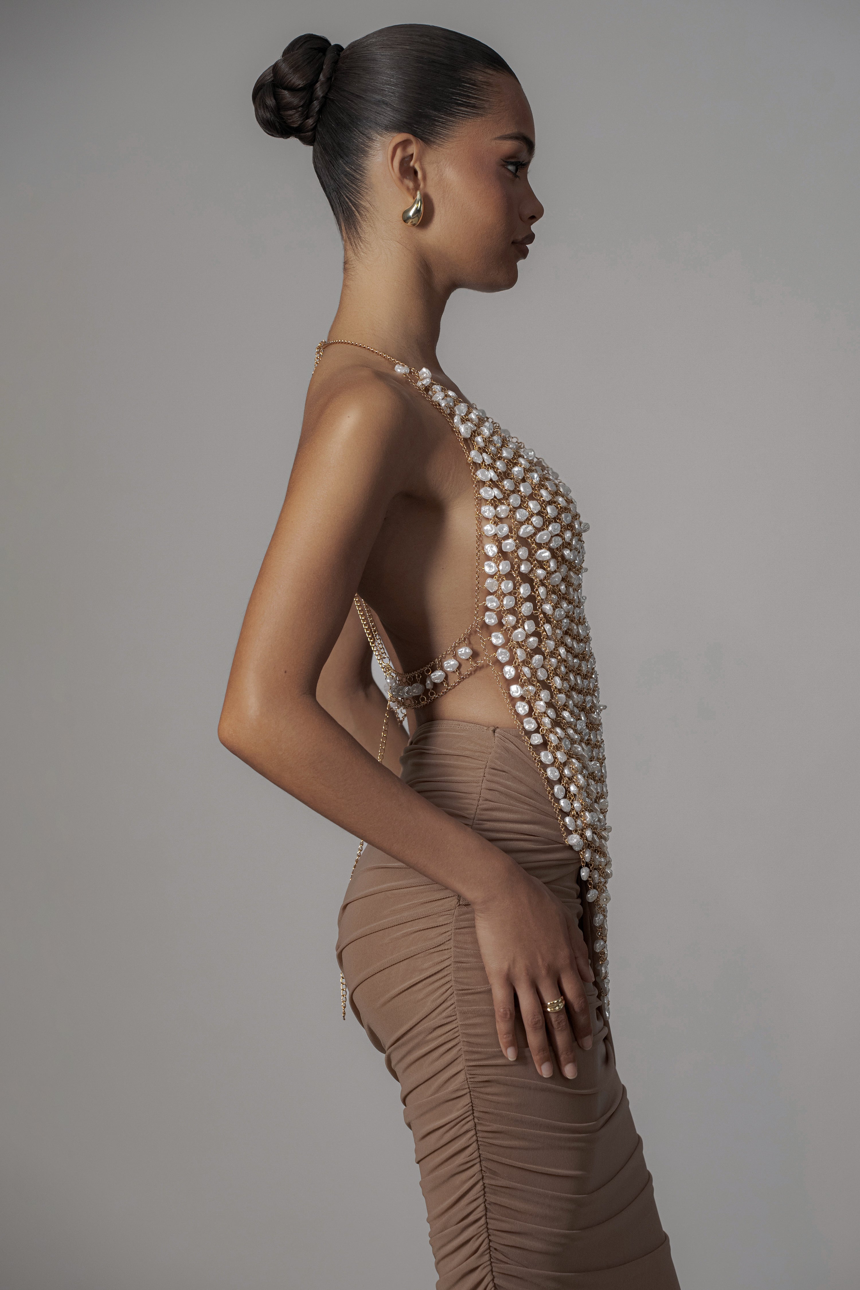 Gold Into The Sea Pearl Top - JLUXLABEL