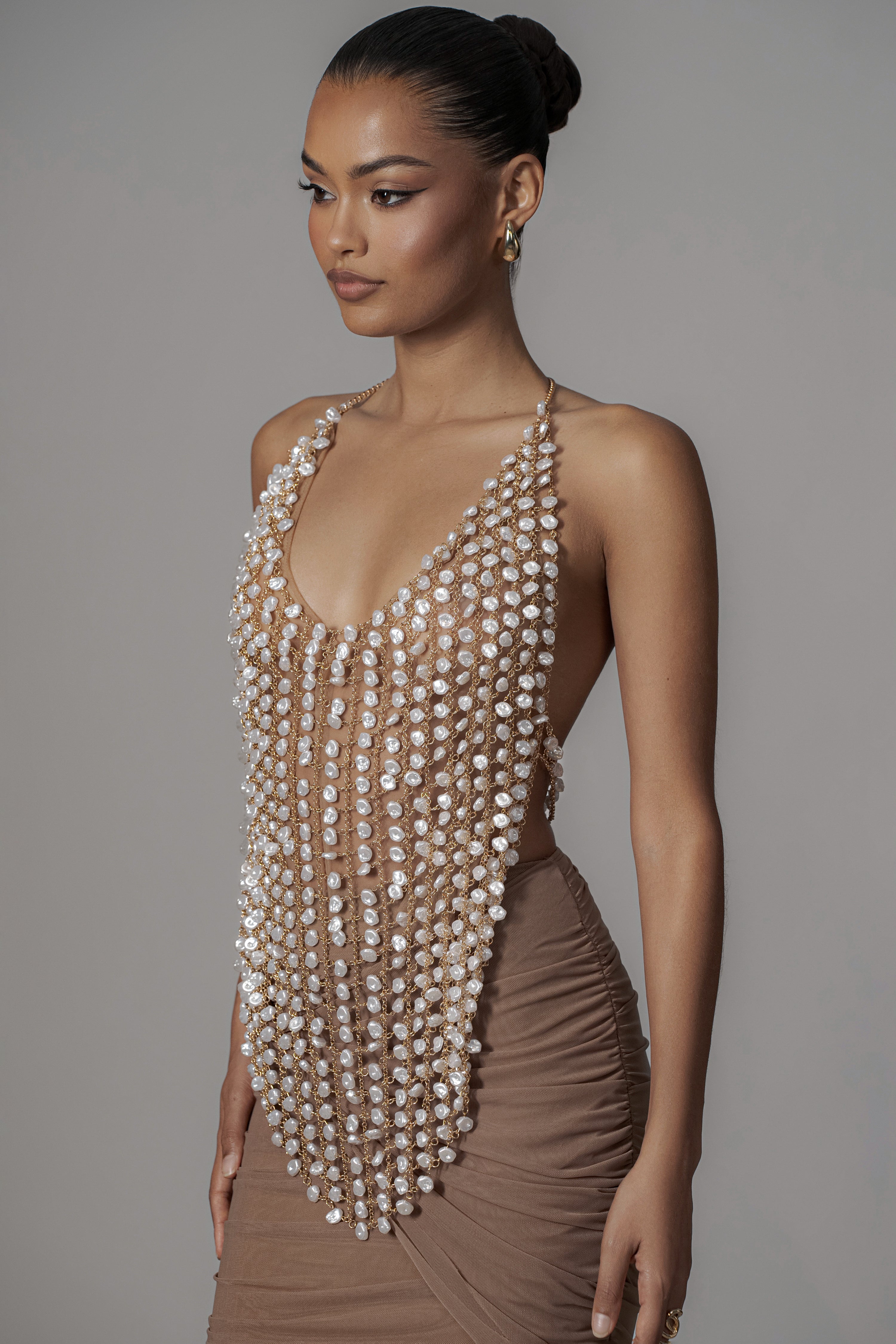 Gold Into The Sea Pearl Top - JLUXLABEL