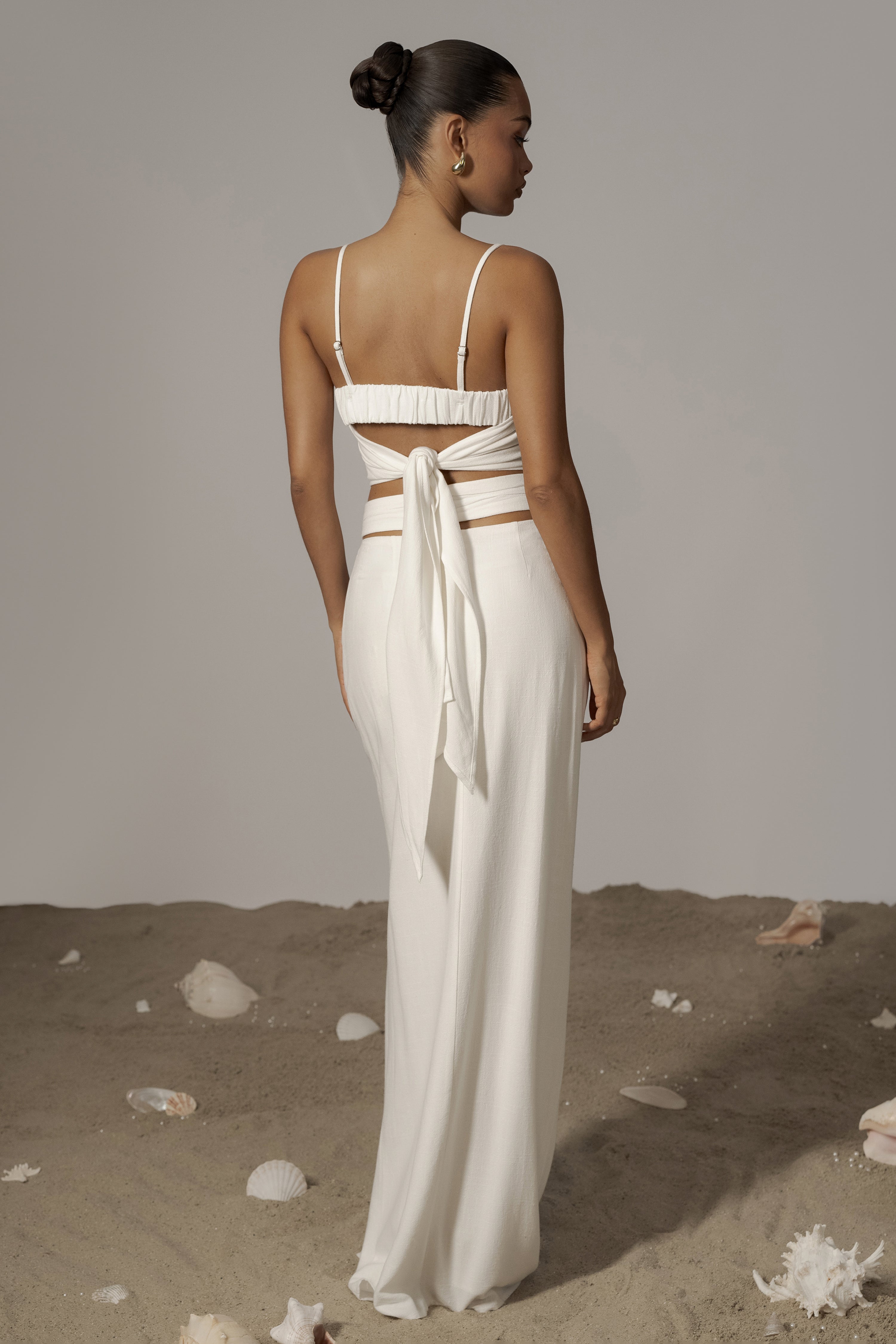 Ivory Dreamland Linen Skirt - JLUXLABEL