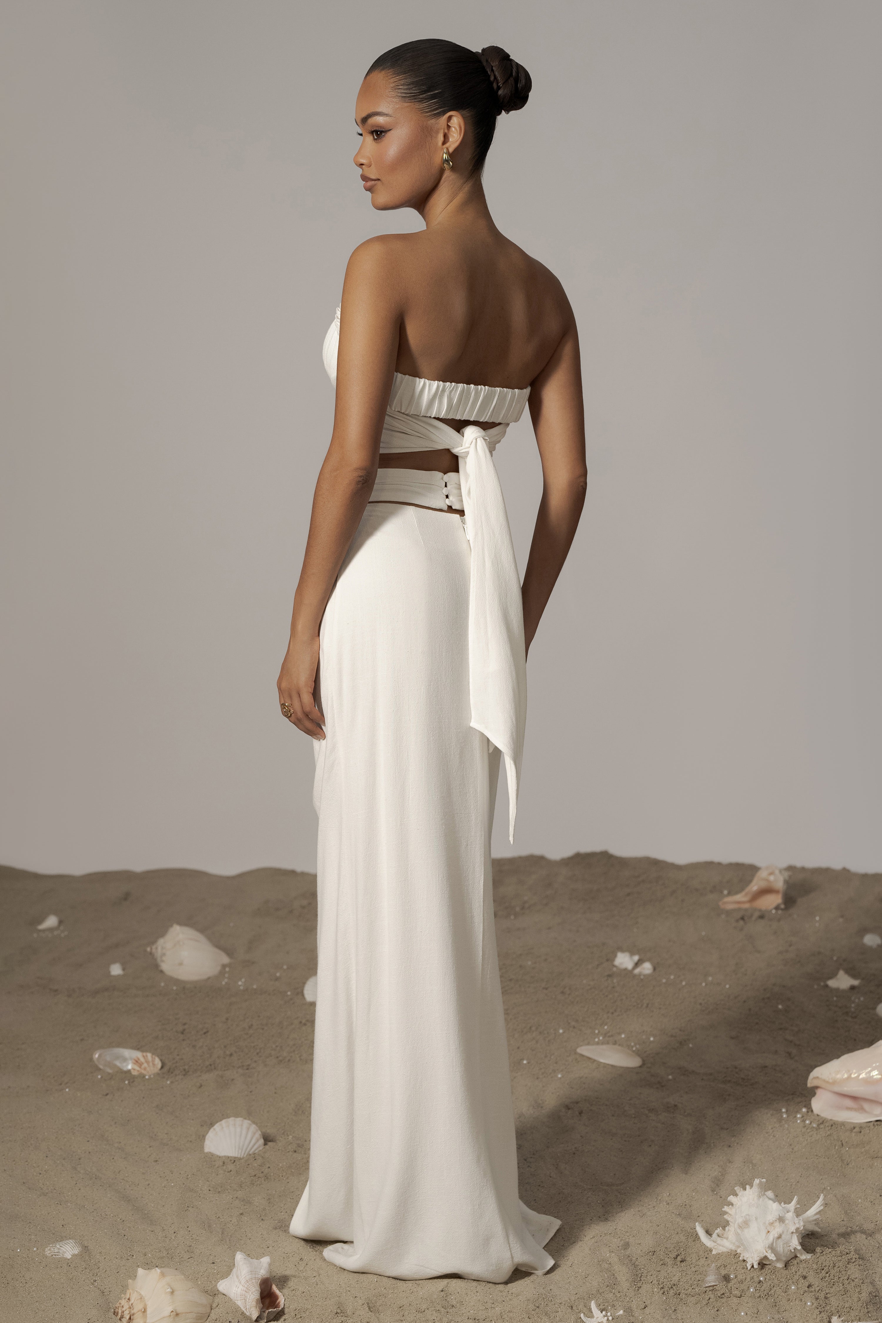 Ivory Dreamland Linen Skirt - JLUXLABEL