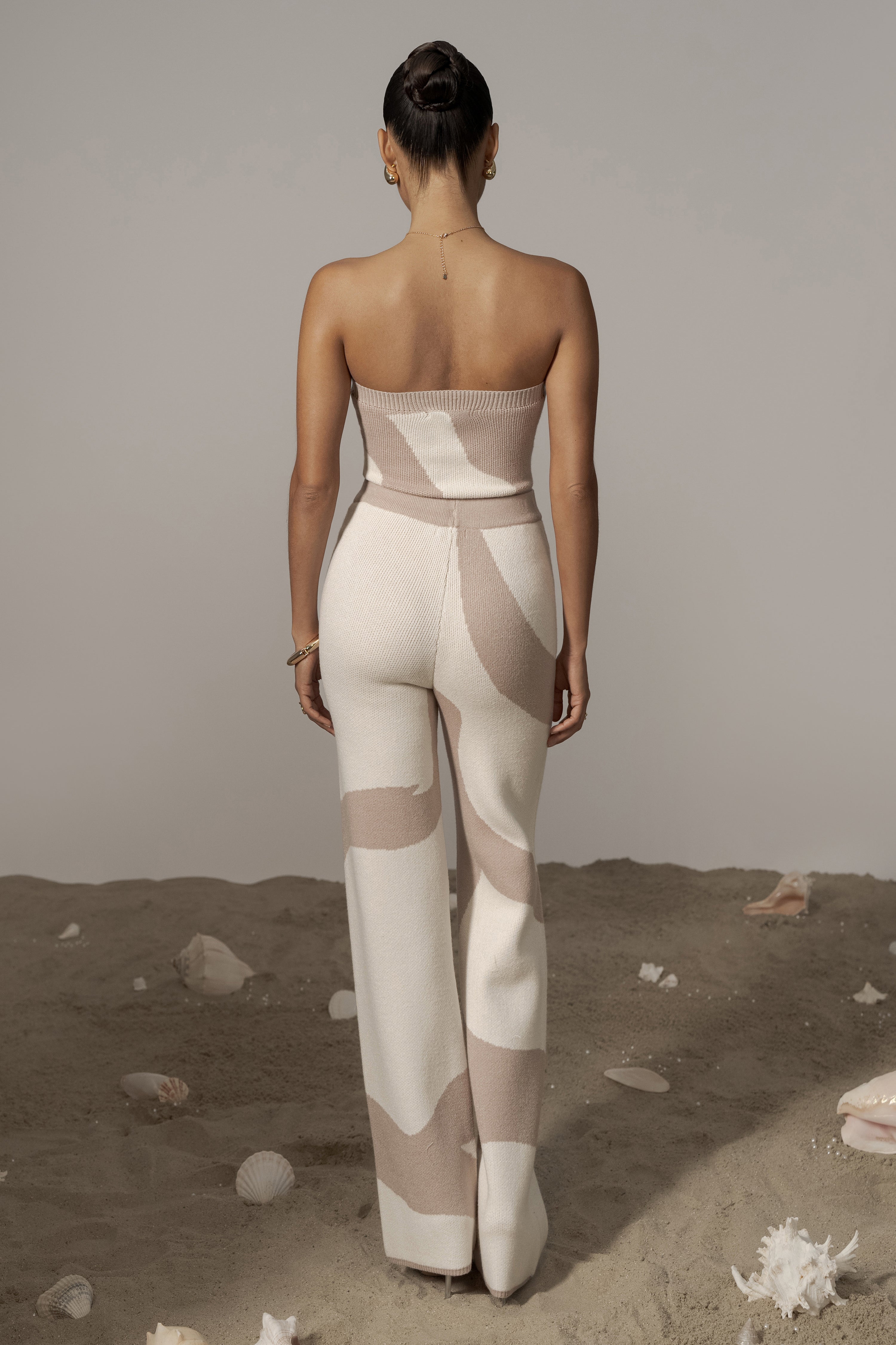 Beige Abstract Seabound Bodysuit - JLUXLABEL