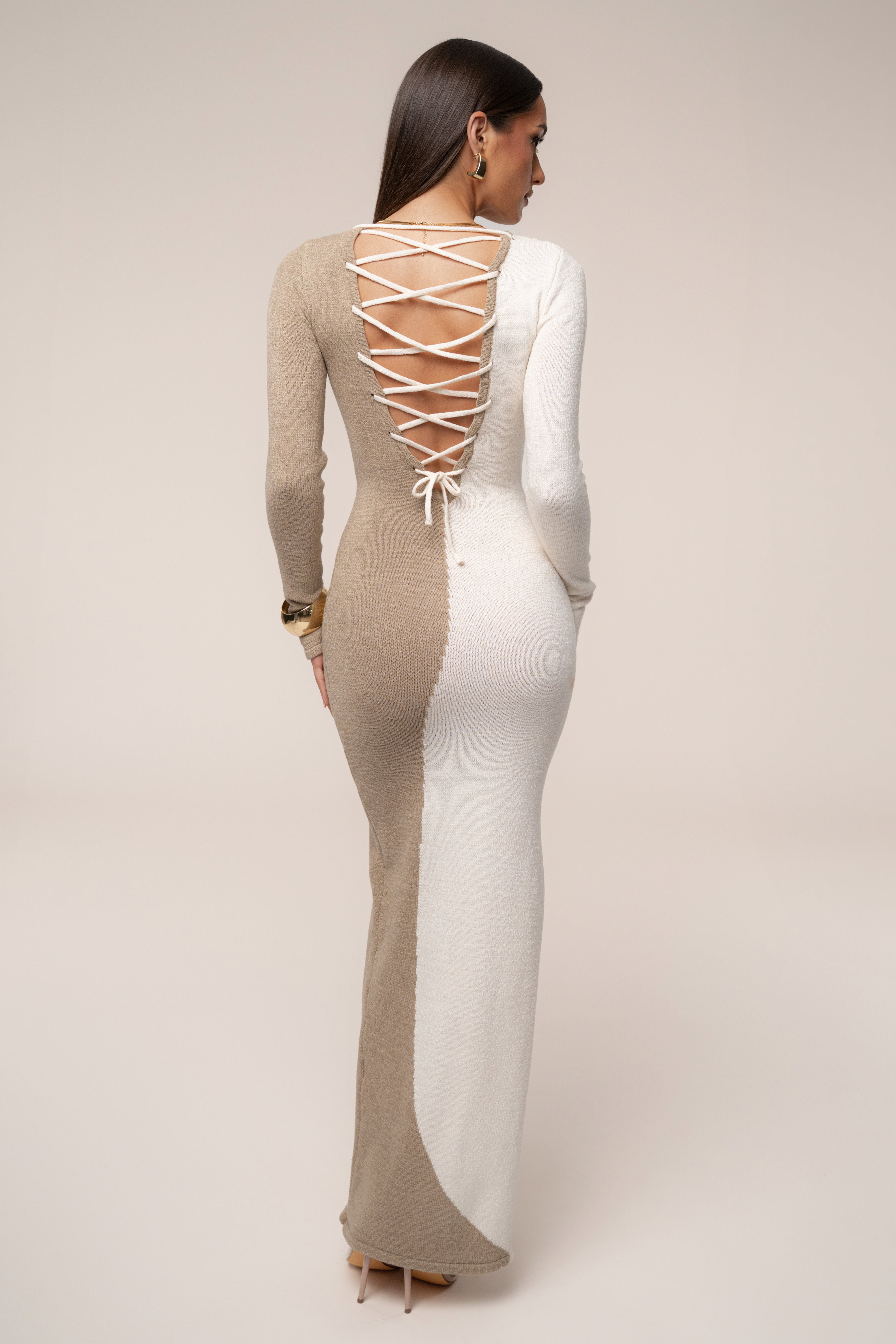 Beige/Ivory No Hard Feelings Dress - JLUXLABEL