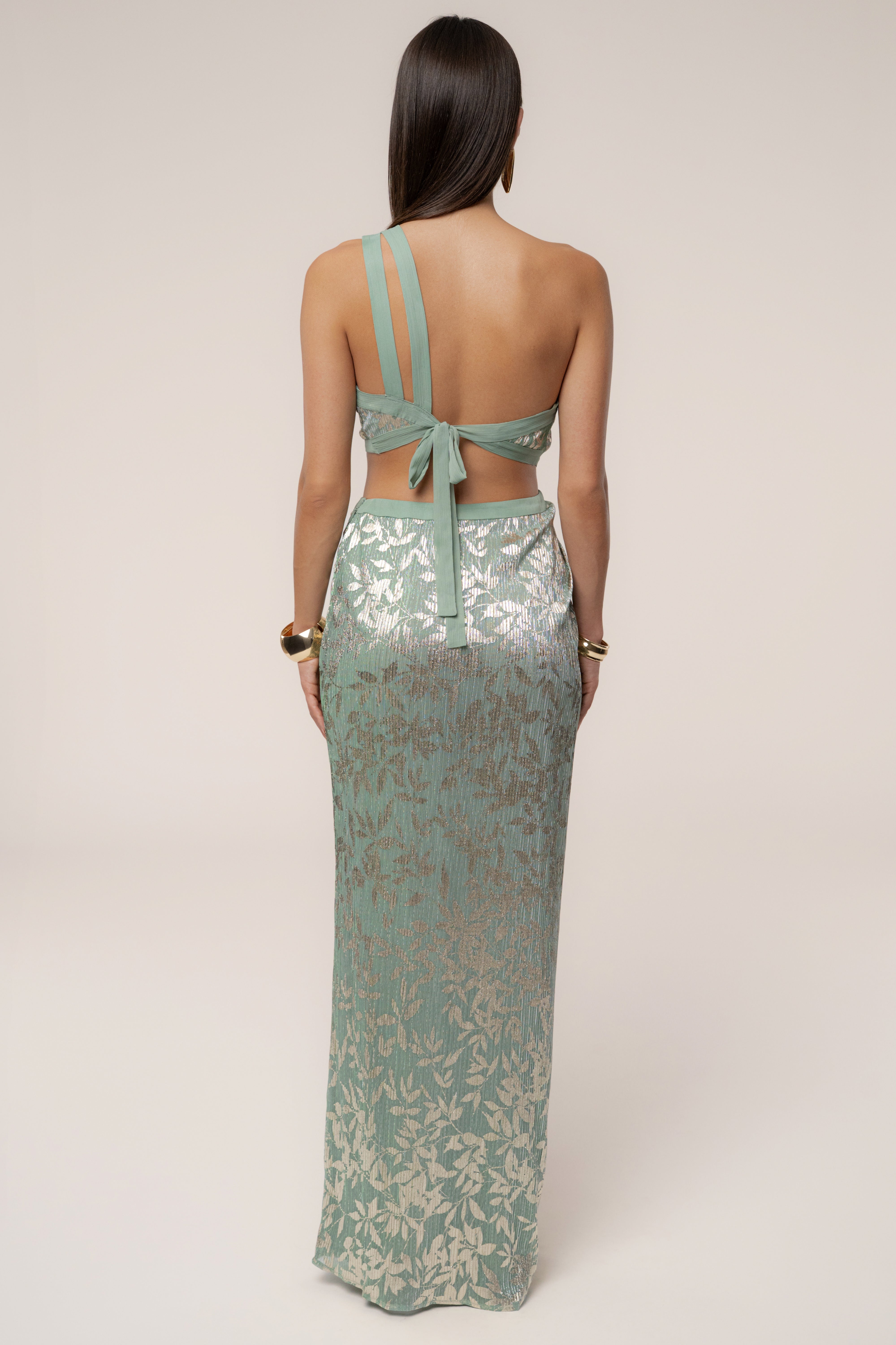 Sage One Shoulder Keyhole Dress - JLUXLABEL