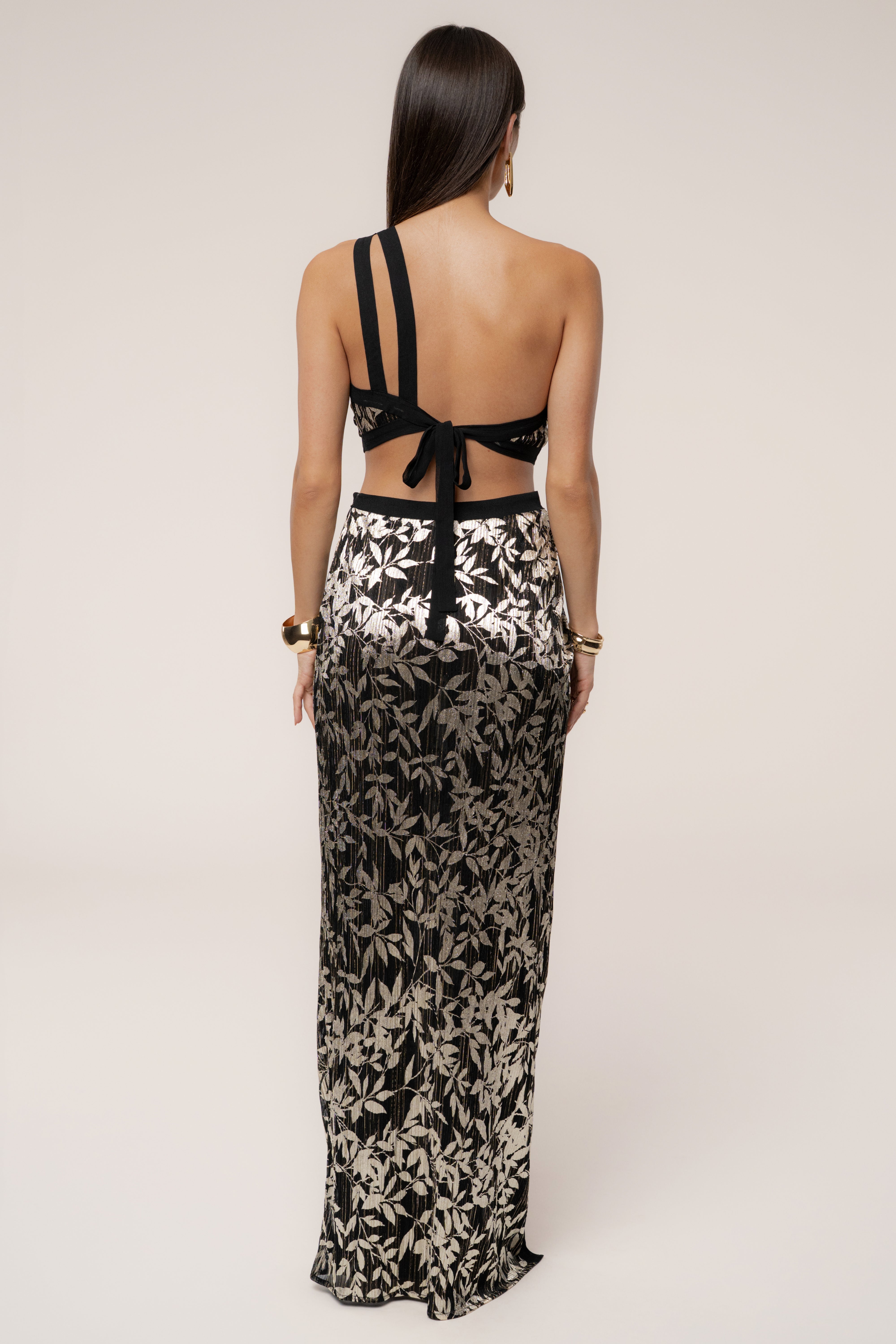 Black One Shoulder Keyhole Dress - JLUXLABEL