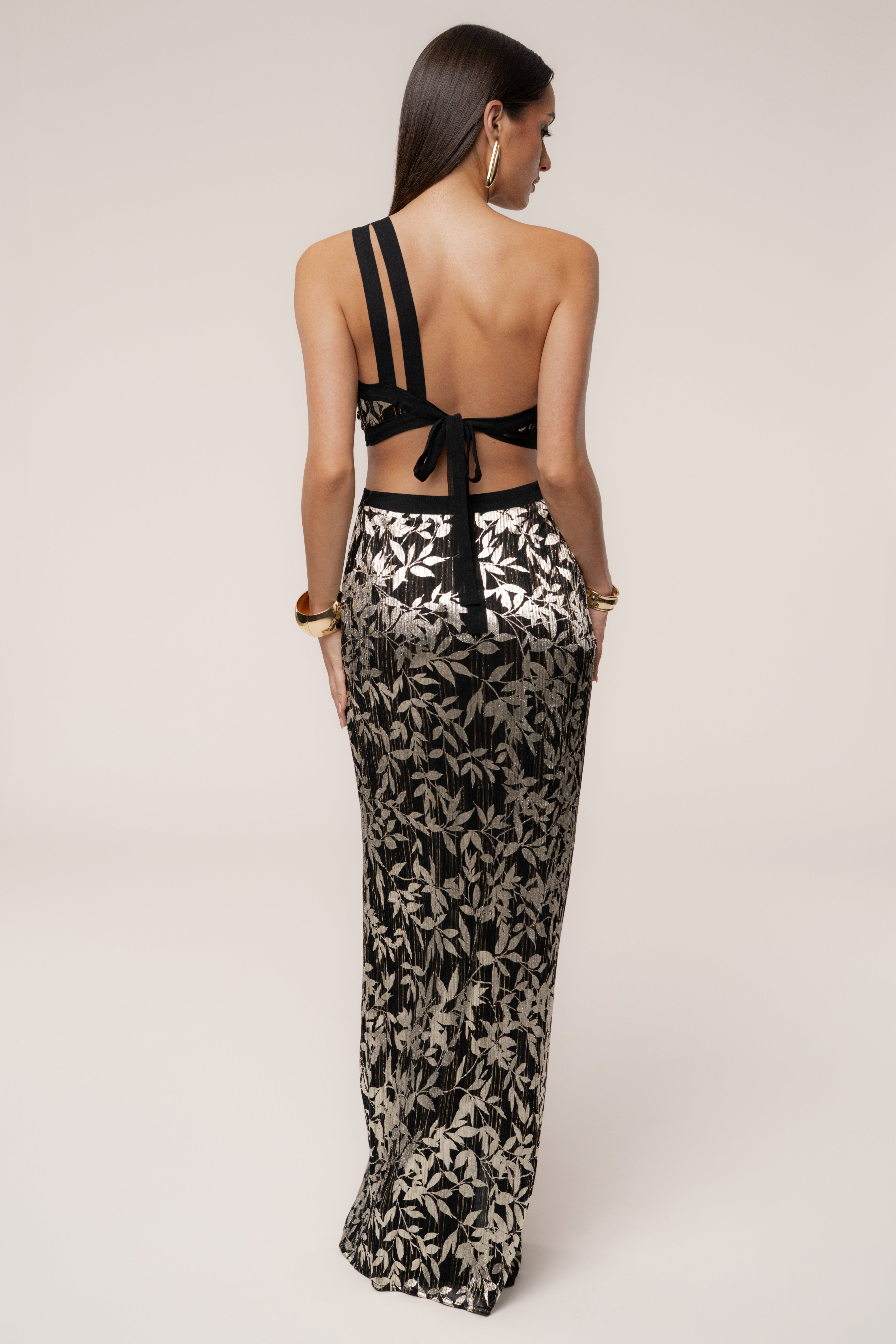 Black One Shoulder Keyhole Dress - JLUXLABEL