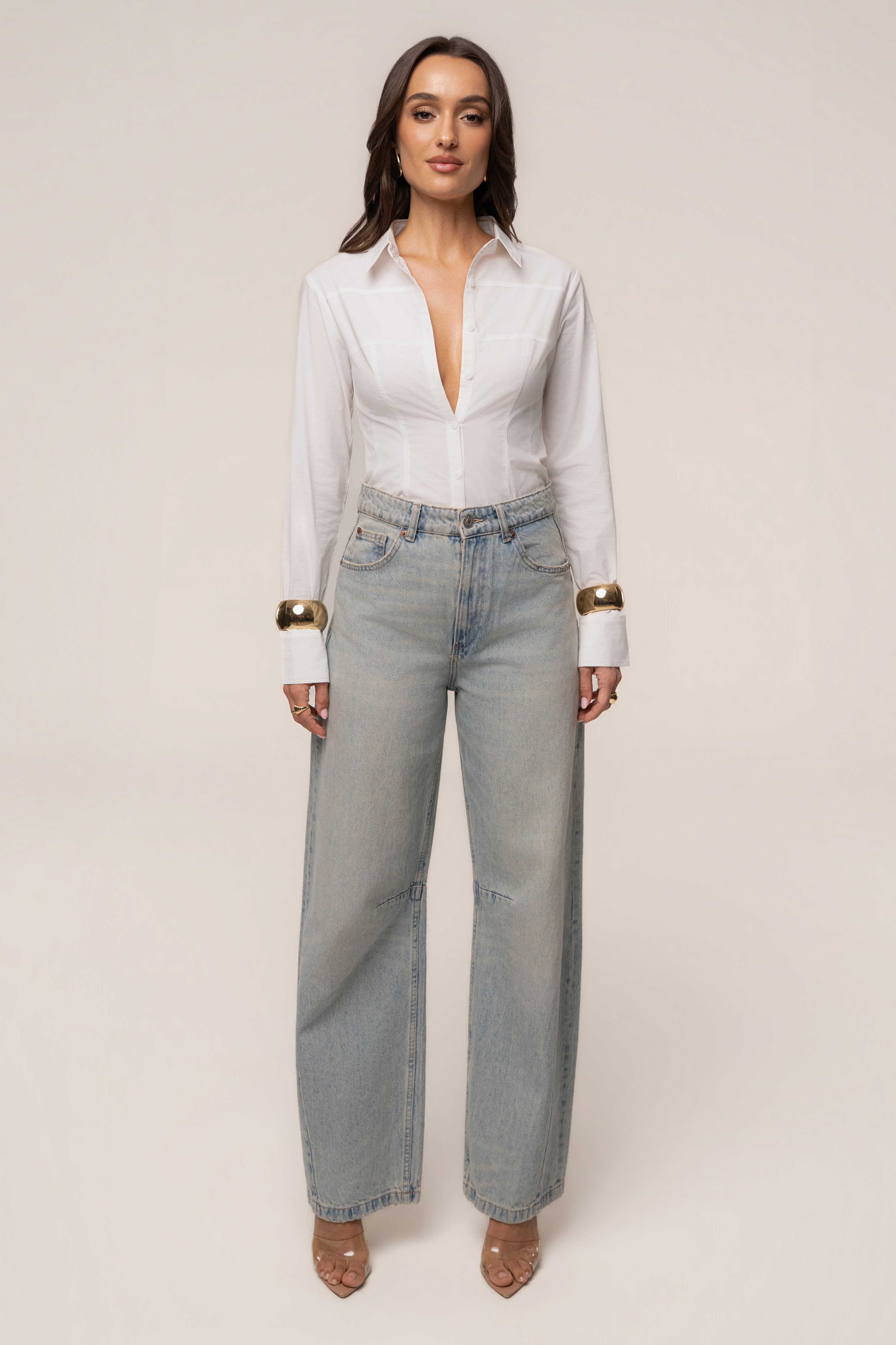 Blouse sculptée boutonnée ivoire