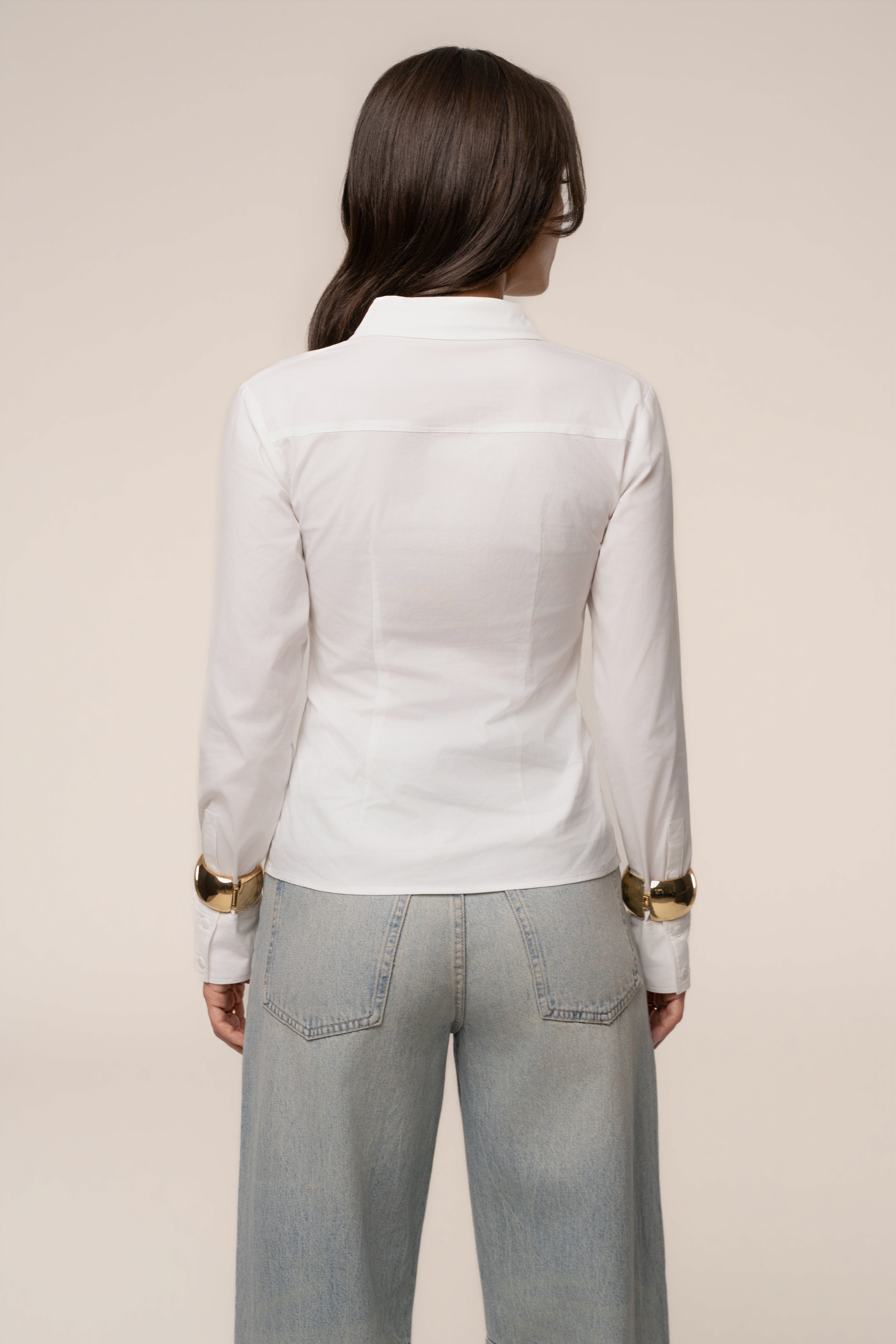 Blouse sculptée boutonnée ivoire