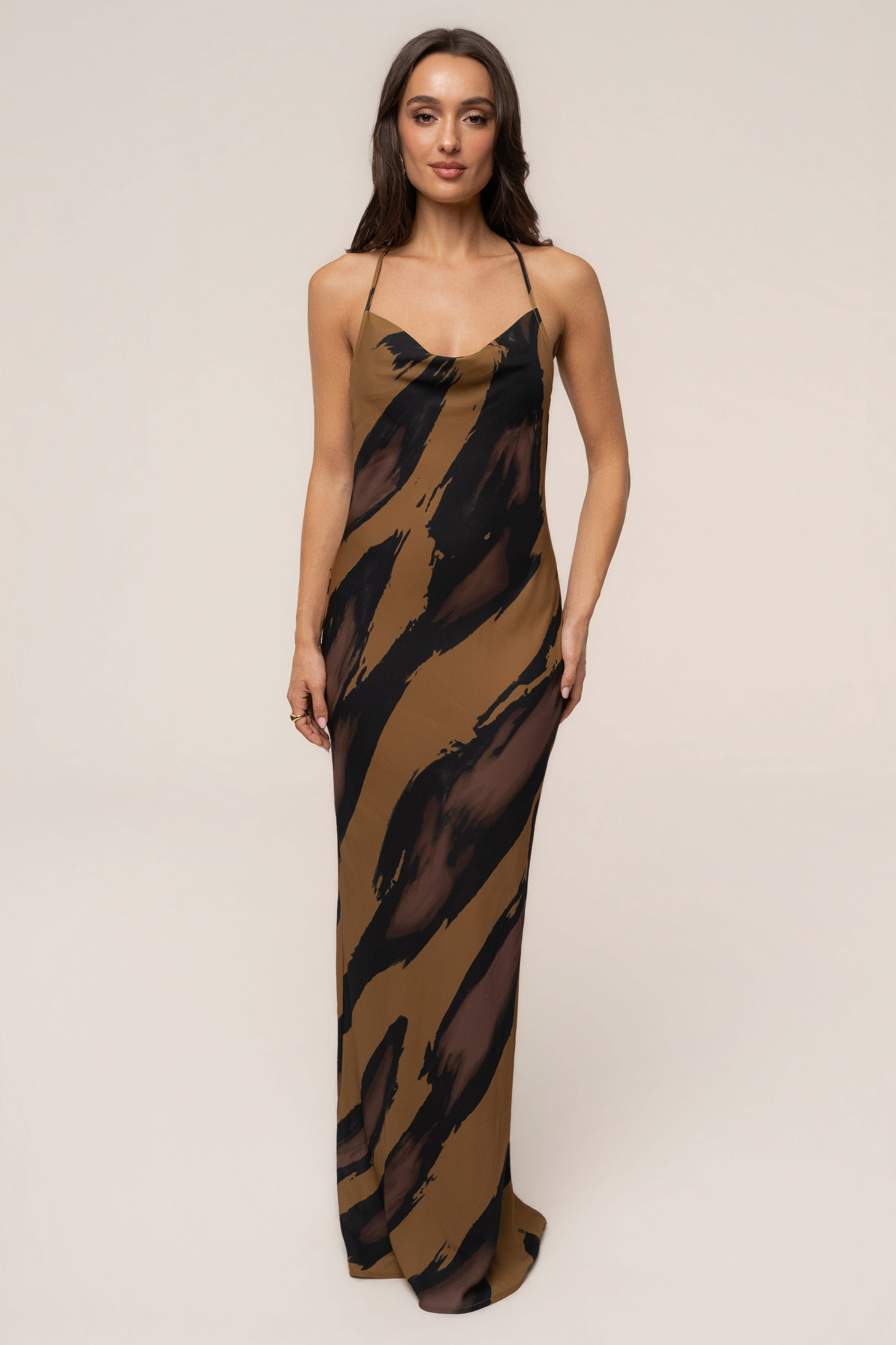 Gold Dusk Infinite Journey maxi dress by JLUXLABEL featuring flowing fabric and elegant design for stylish occasions.